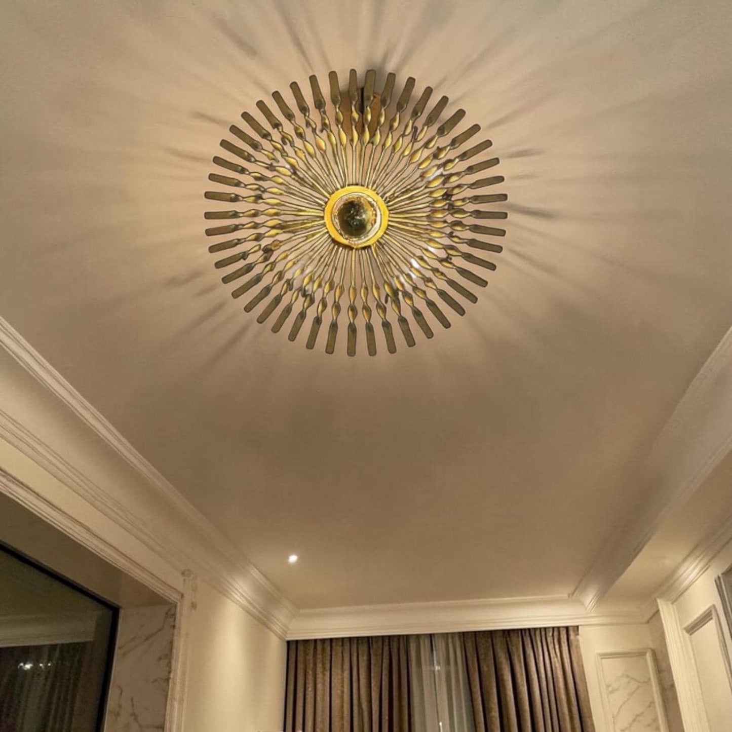 Sunburst sun ray beam ceiling lamp gold also usable on wallausema lights