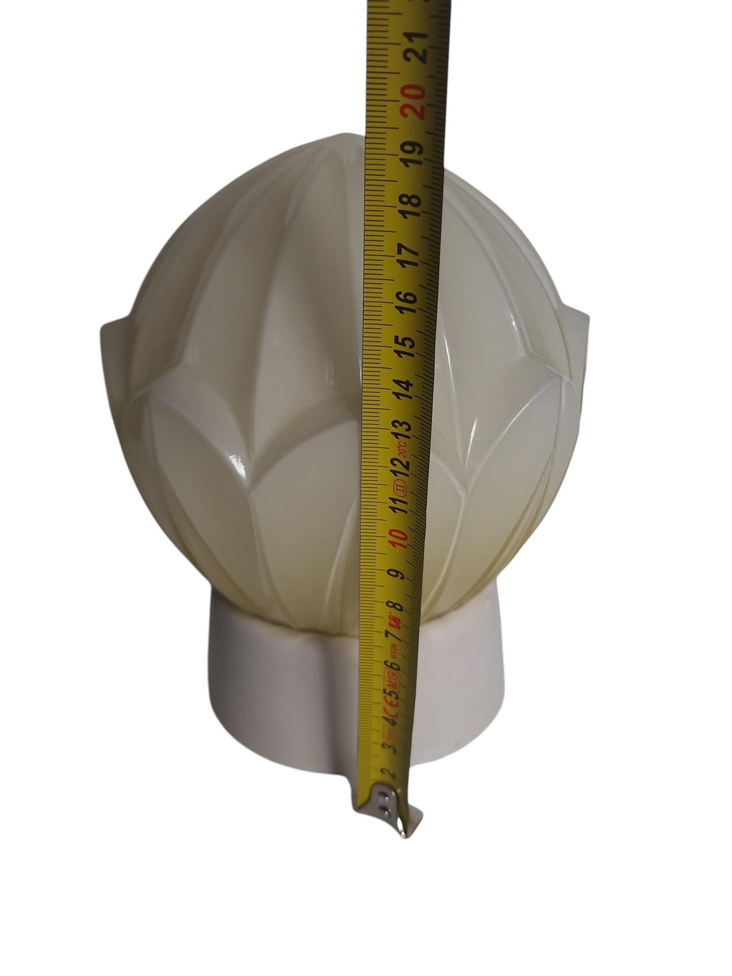 Art Deco light greige soft Glass Ceiling Lamp - Thabur, Niko Fixture, dutch amsterdam design