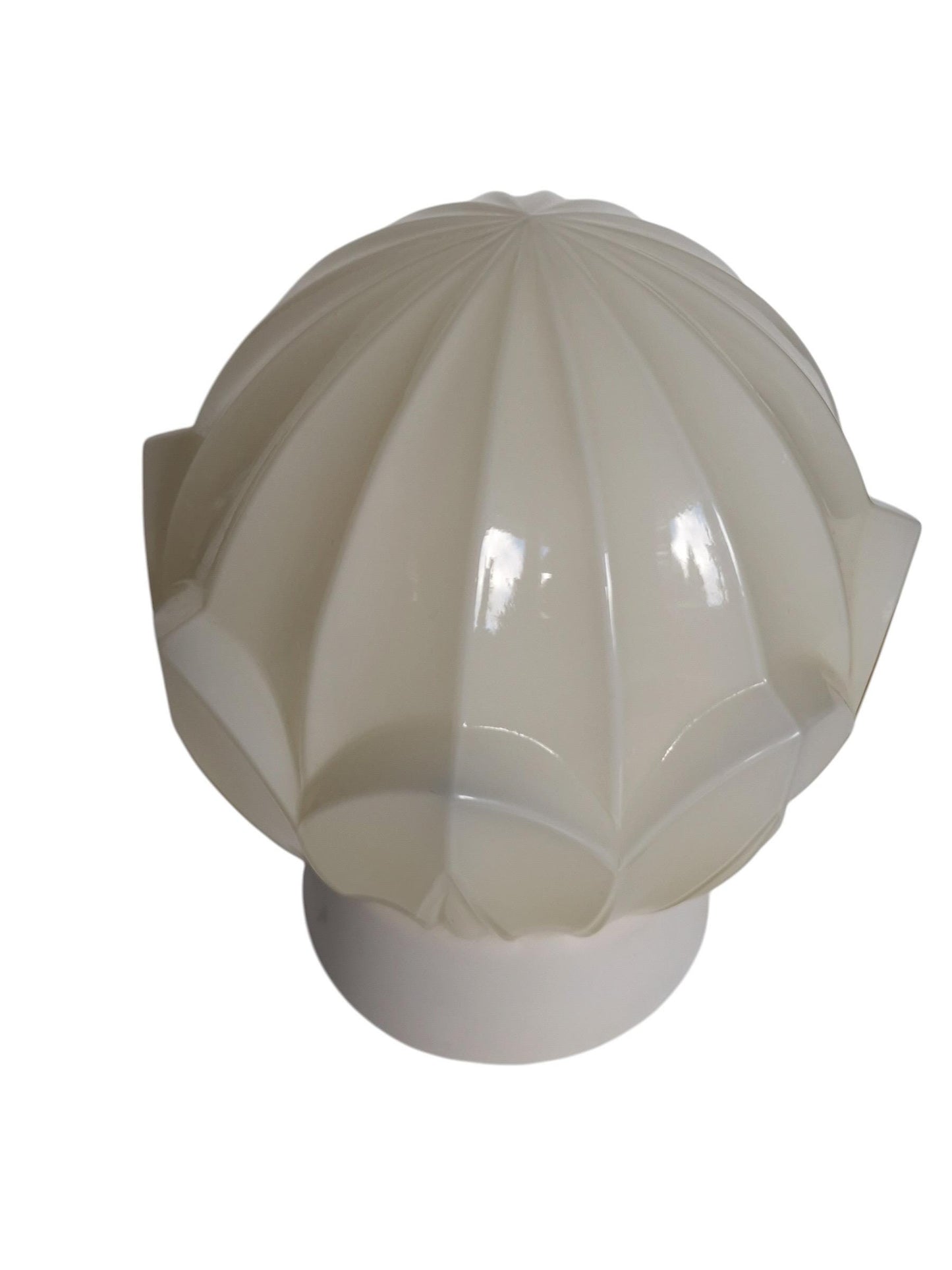 Art Deco light greige soft Glass Ceiling Lamp - Thabur, Niko Fixture, dutch amsterdam design