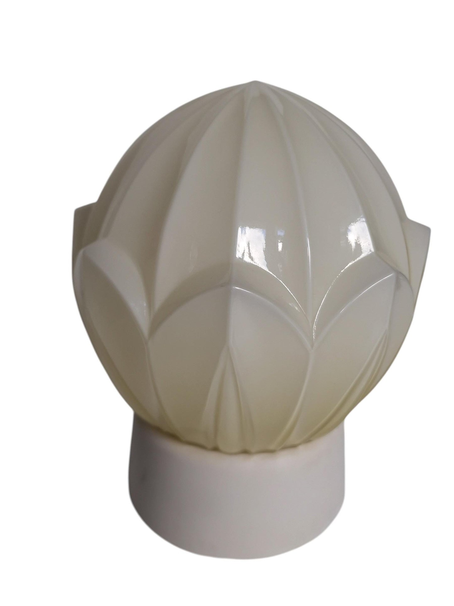 Art Deco light greige soft Glass Ceiling Lamp - Thabur, Niko Fixture, dutch amsterdam design