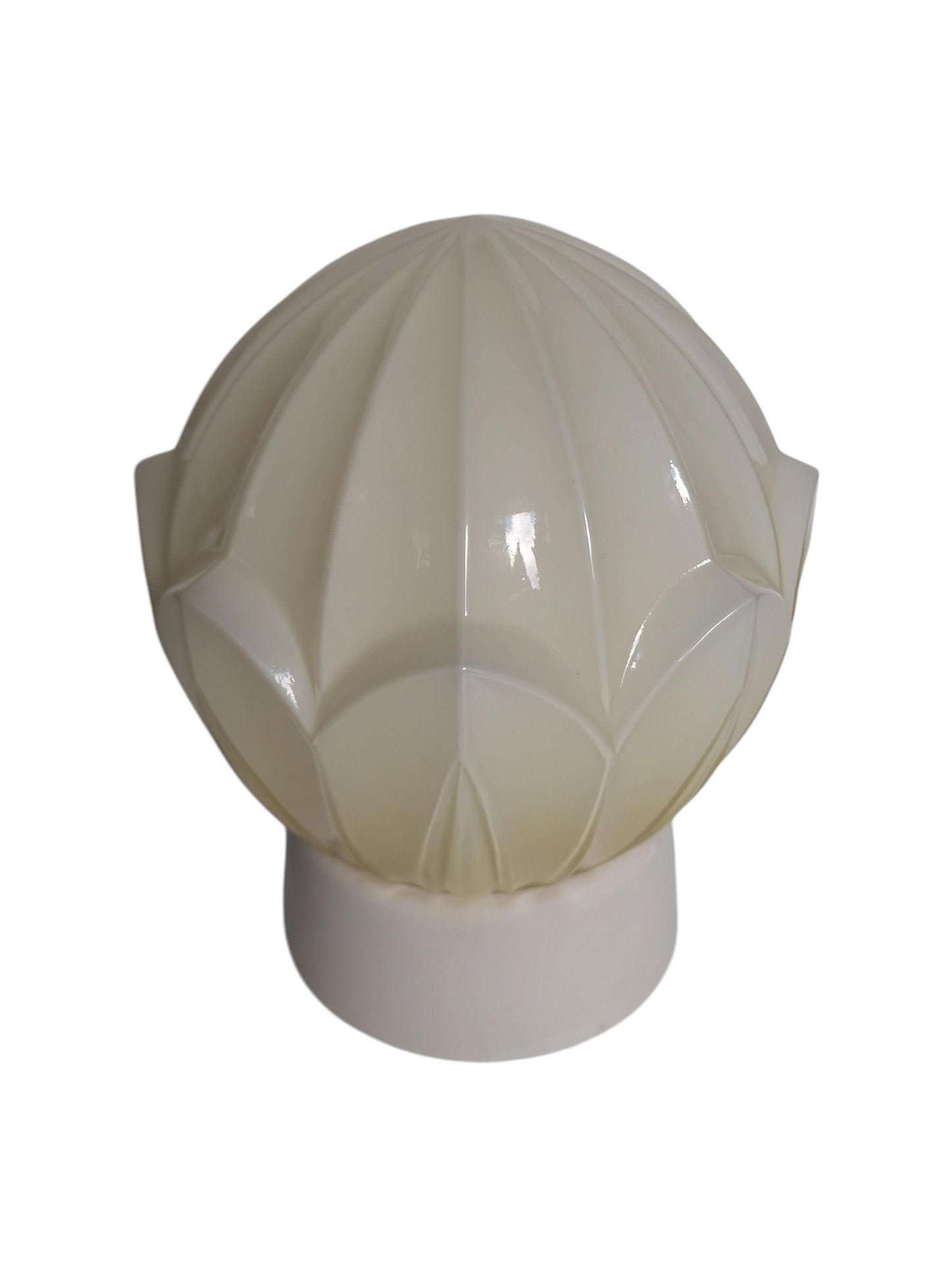 Art Deco light greige soft Glass Ceiling Lamp - Thabur, Niko Fixture, dutch amsterdam design
