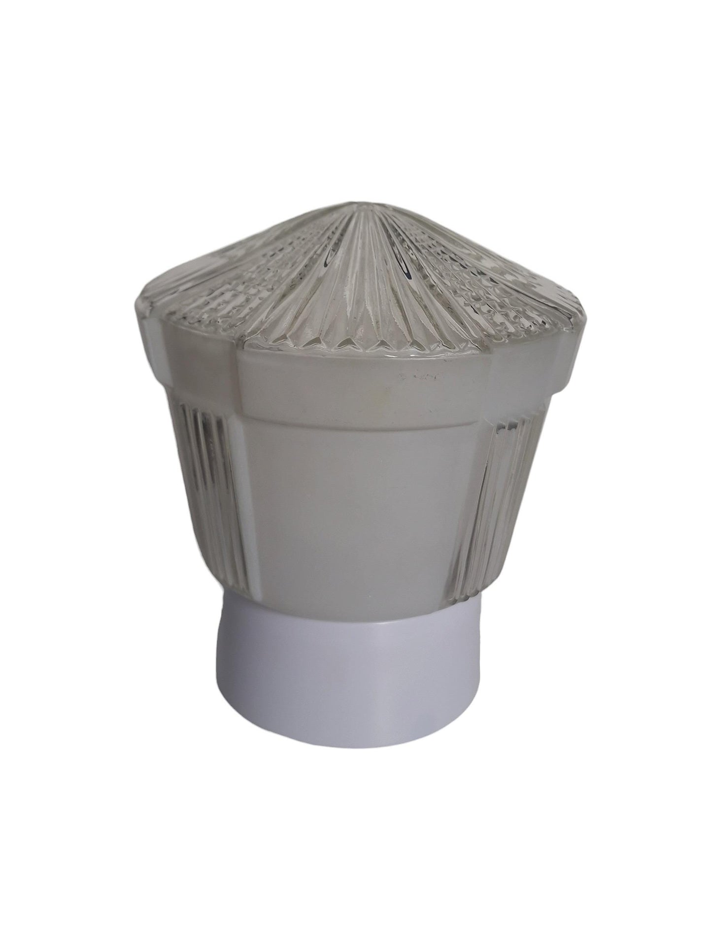 Art Deco light greige and transp soft Glass Ceiling Lamp - Thabur, Niko Fixture, dutch amsterdam design