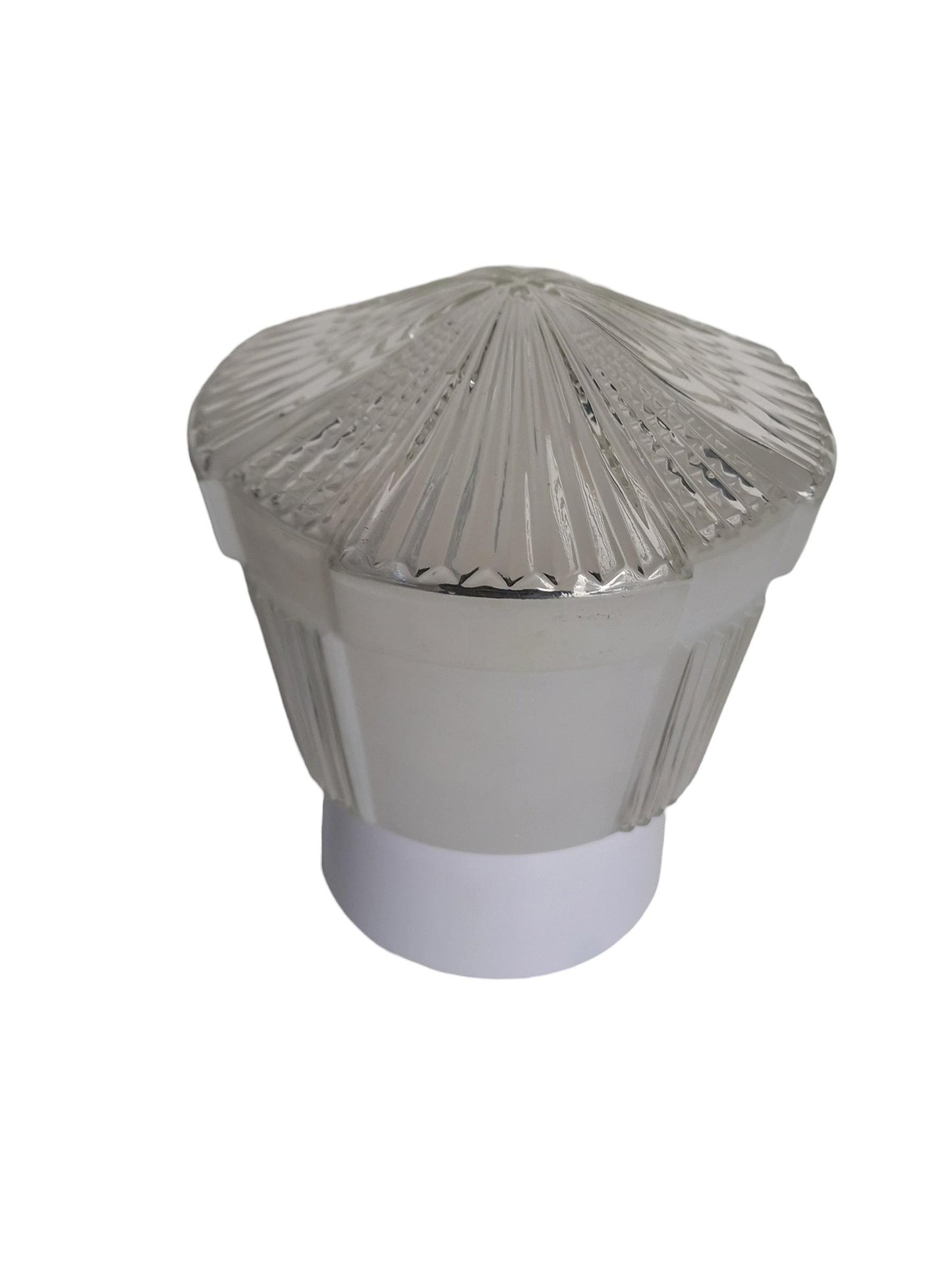 Art Deco light greige and transp soft Glass Ceiling Lamp - Thabur, Niko Fixture, dutch amsterdam design