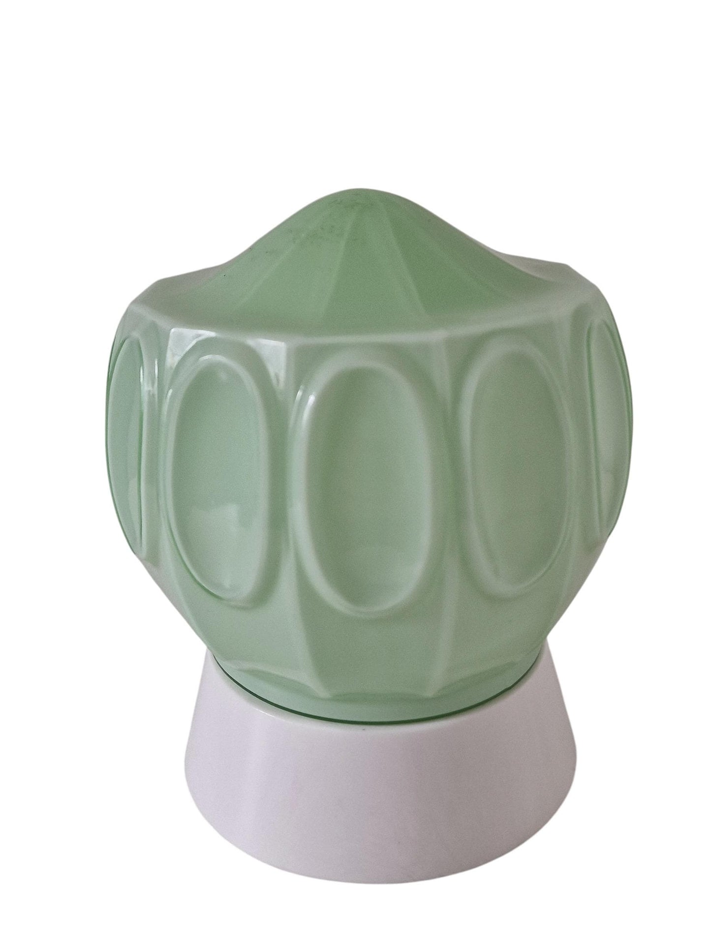 Art Deco light pastel green soft Glass Ceiling Lamp - Thabur, Niko Fixture, dutch amsterdam design