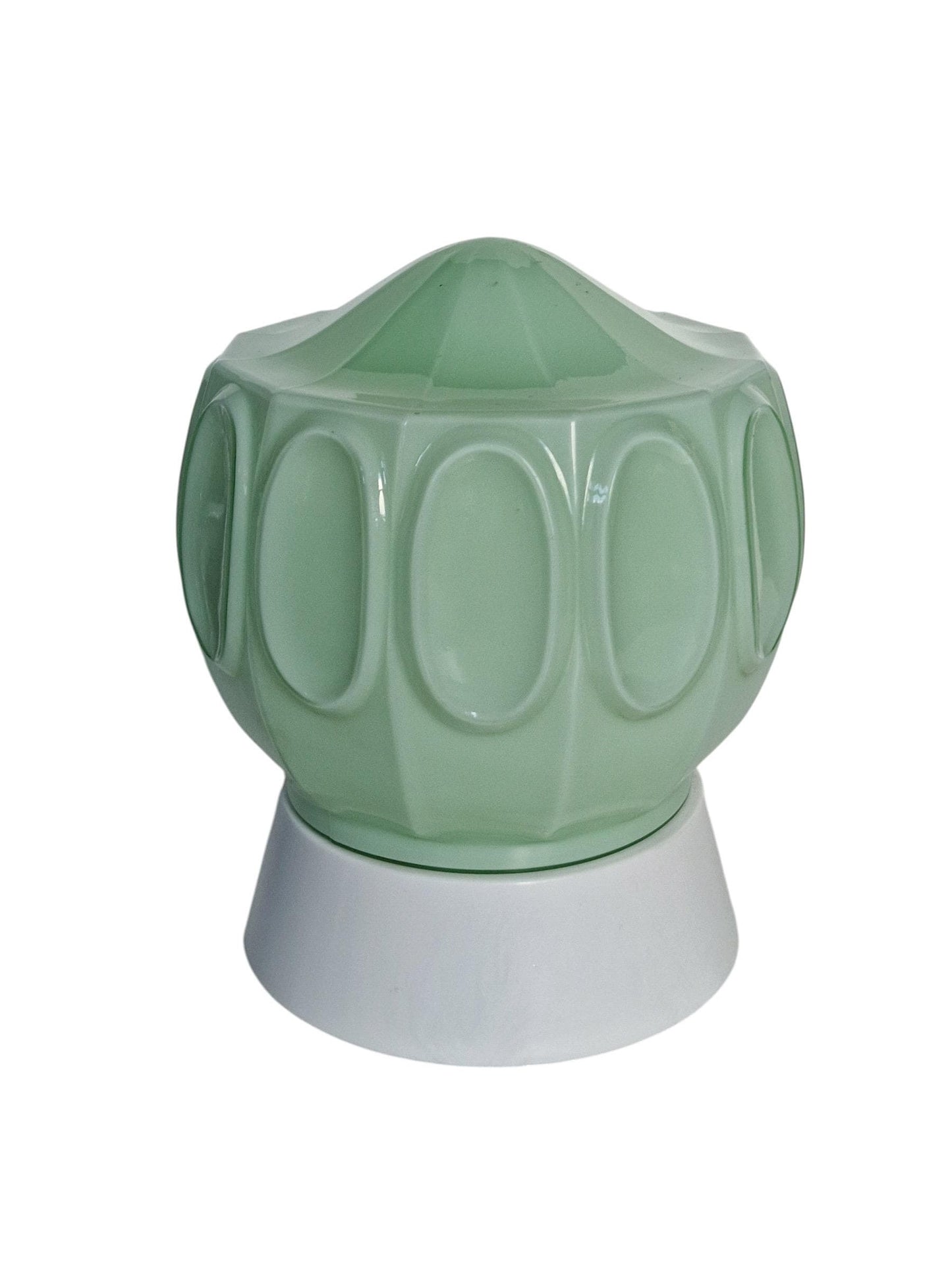 Art Deco light pastel green soft Glass Ceiling Lamp - Thabur, Niko Fixture, dutch amsterdam design