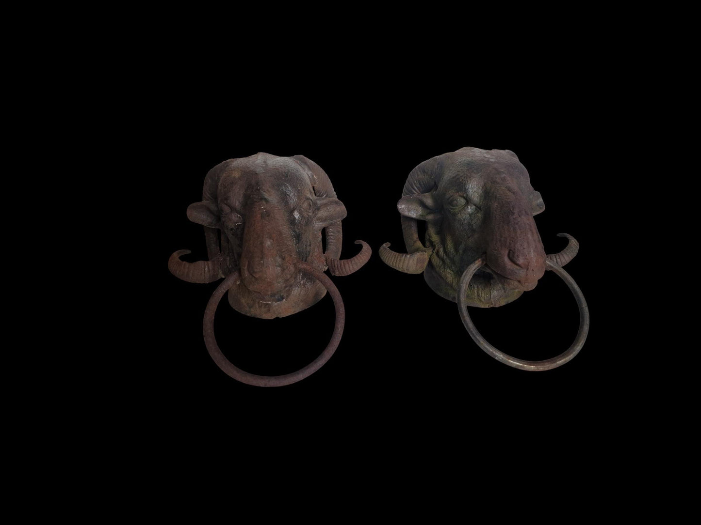 Pair of heavy Ram’s Head Door Knockers, set of 2