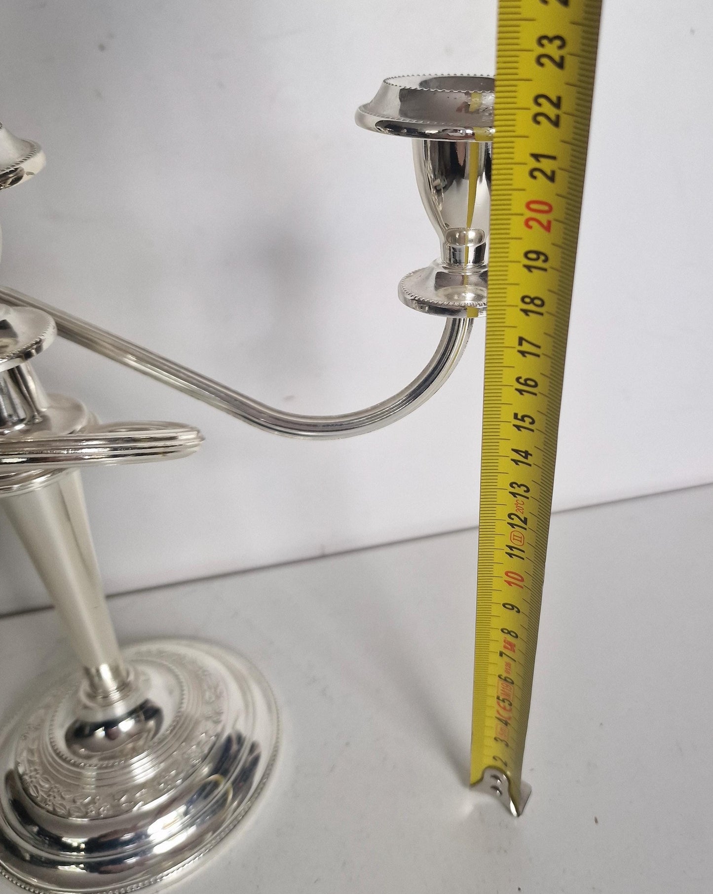 Vintage Silver Plated 3 Arm Candelabra, Three Light Candle Holder, scrolled arms, Classical Candlestick, Elegant Table Centerpiece