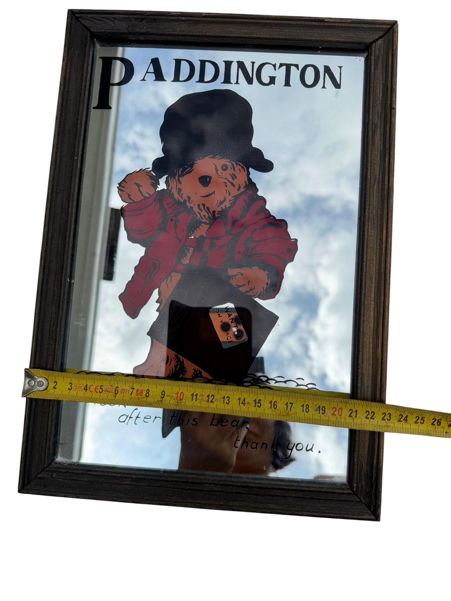 Vintage Paddington Bear Mirror – Framed Nursery Mirror – UK – c.1970s–1980s