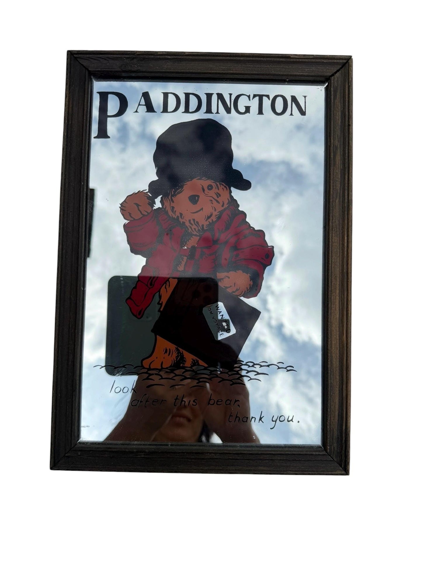 Vintage Paddington Bear Mirror – Framed Nursery Mirror – UK – c.1970s–1980s