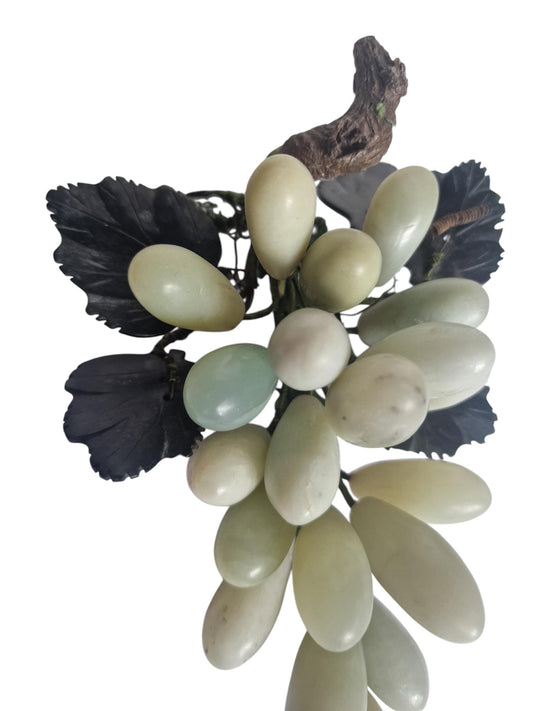 Vintage Chinese nephrite jade grape cluster.