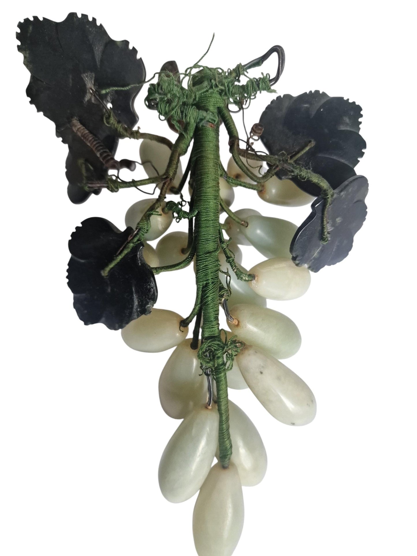 Vintage Chinese nephrite jade grape cluster.
