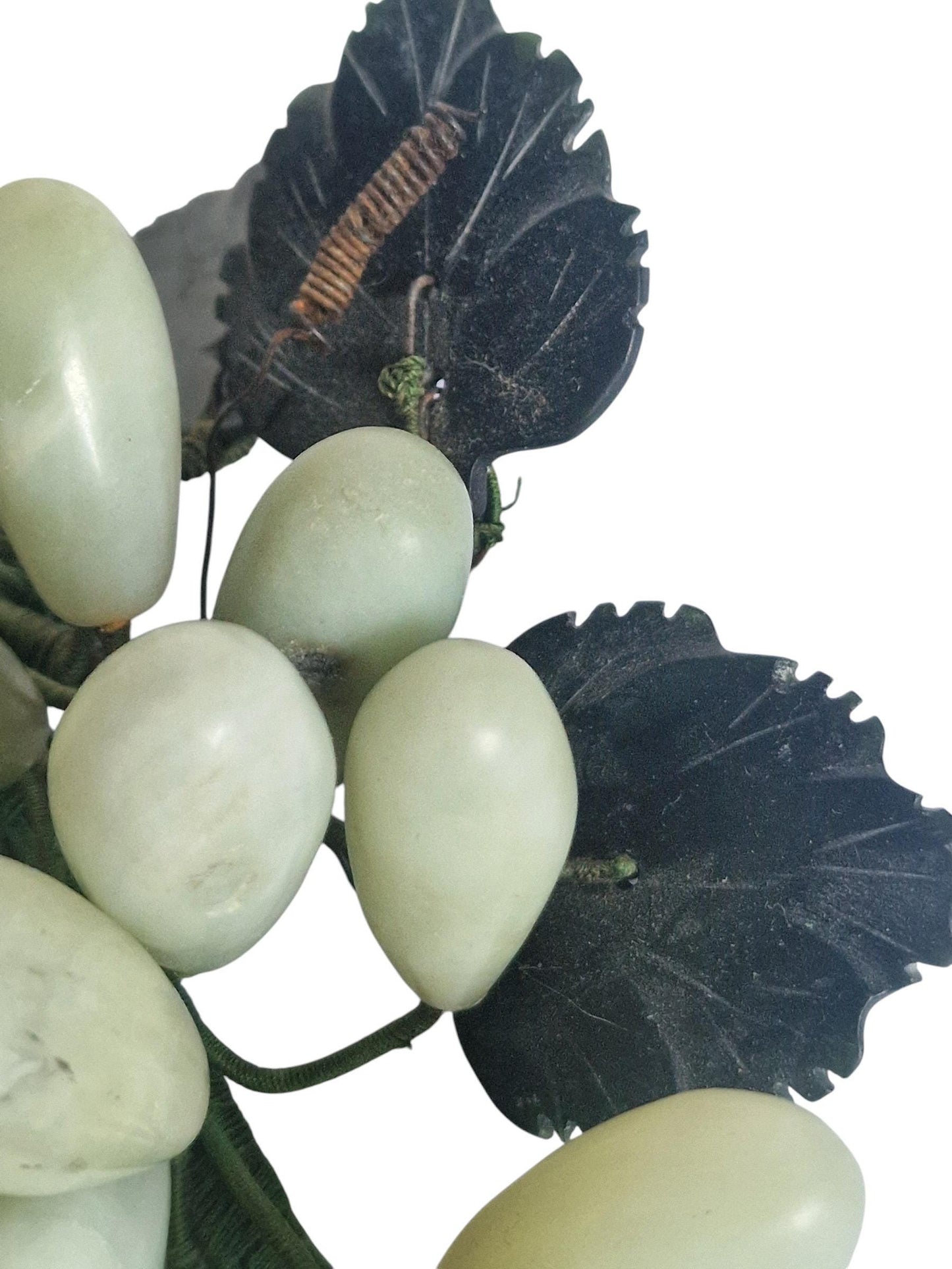 Vintage Chinese nephrite jade grape cluster.