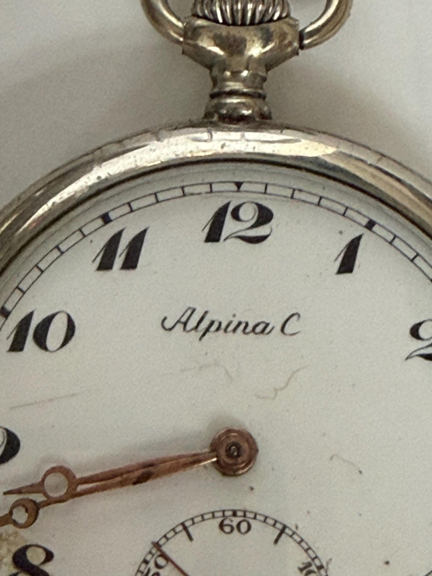 Alpina c zakhorloge, antique pocket watch in case