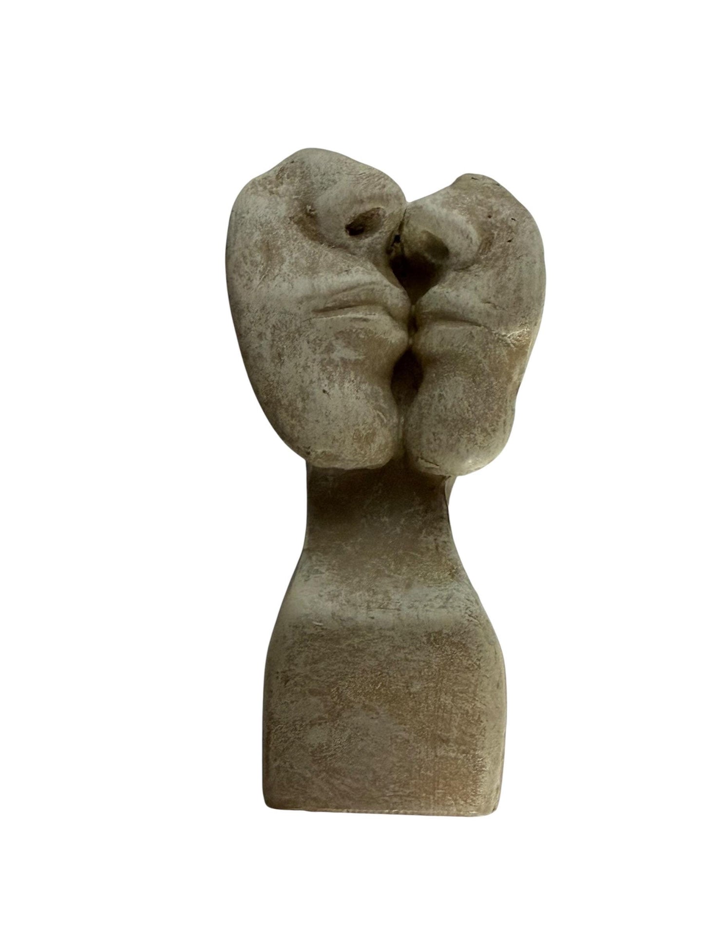 Hans Kuyper - de Kus - the Kiss - Signed soapStone small keepsake love Sculpture Abstract  Modernist Figurative dutch delft artist