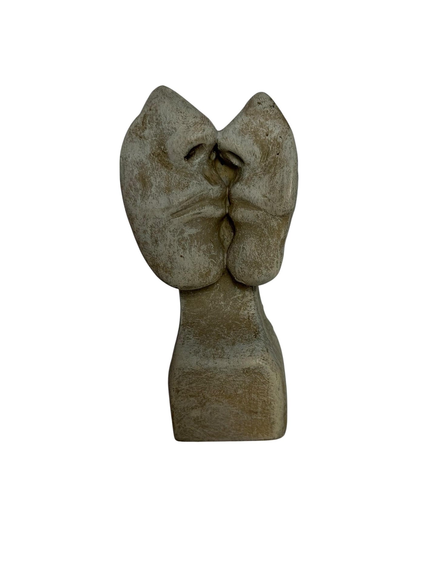 Hans Kuyper - de Kus - the Kiss - Signed soapStone small keepsake love Sculpture Abstract  Modernist Figurative dutch delft artist