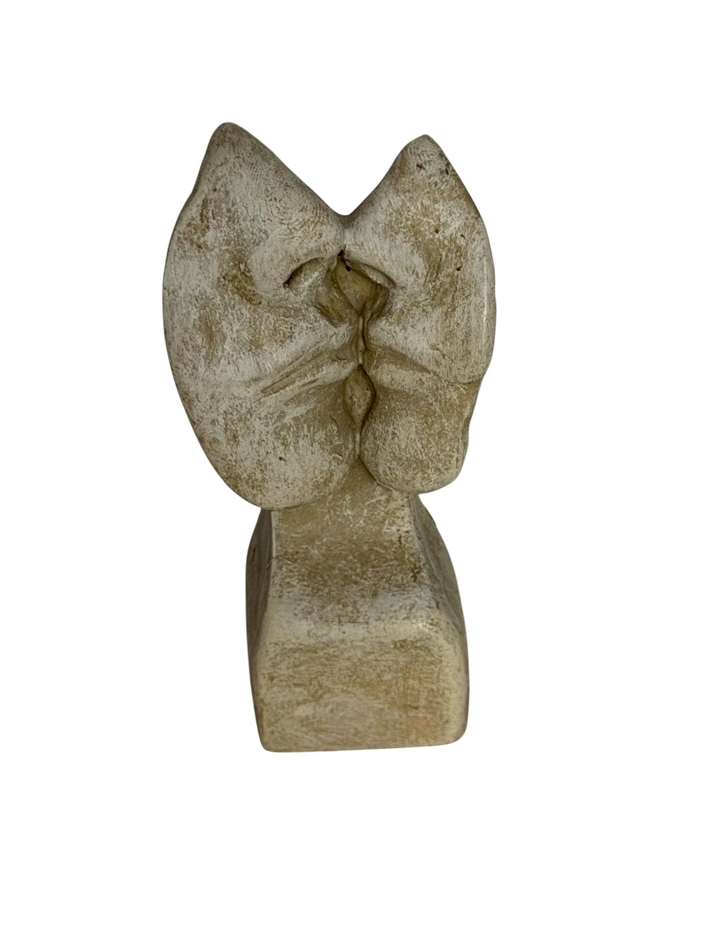 Hans Kuyper - de Kus - the Kiss - Signed soapStone small keepsake love Sculpture Abstract  Modernist Figurative dutch delft artist