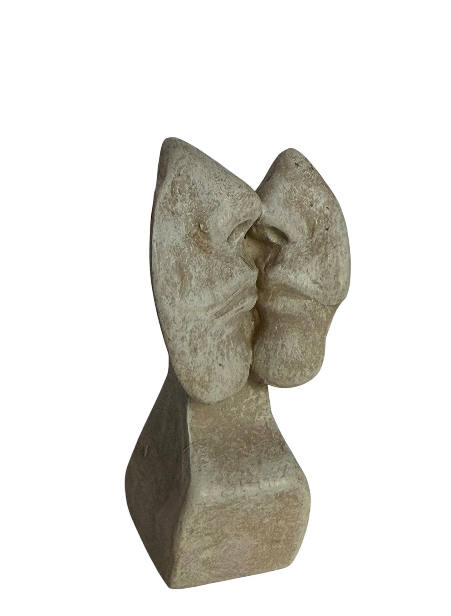 Hans Kuyper - de Kus - the Kiss - Signed soapStone small keepsake love Sculpture Abstract  Modernist Figurative dutch delft artist