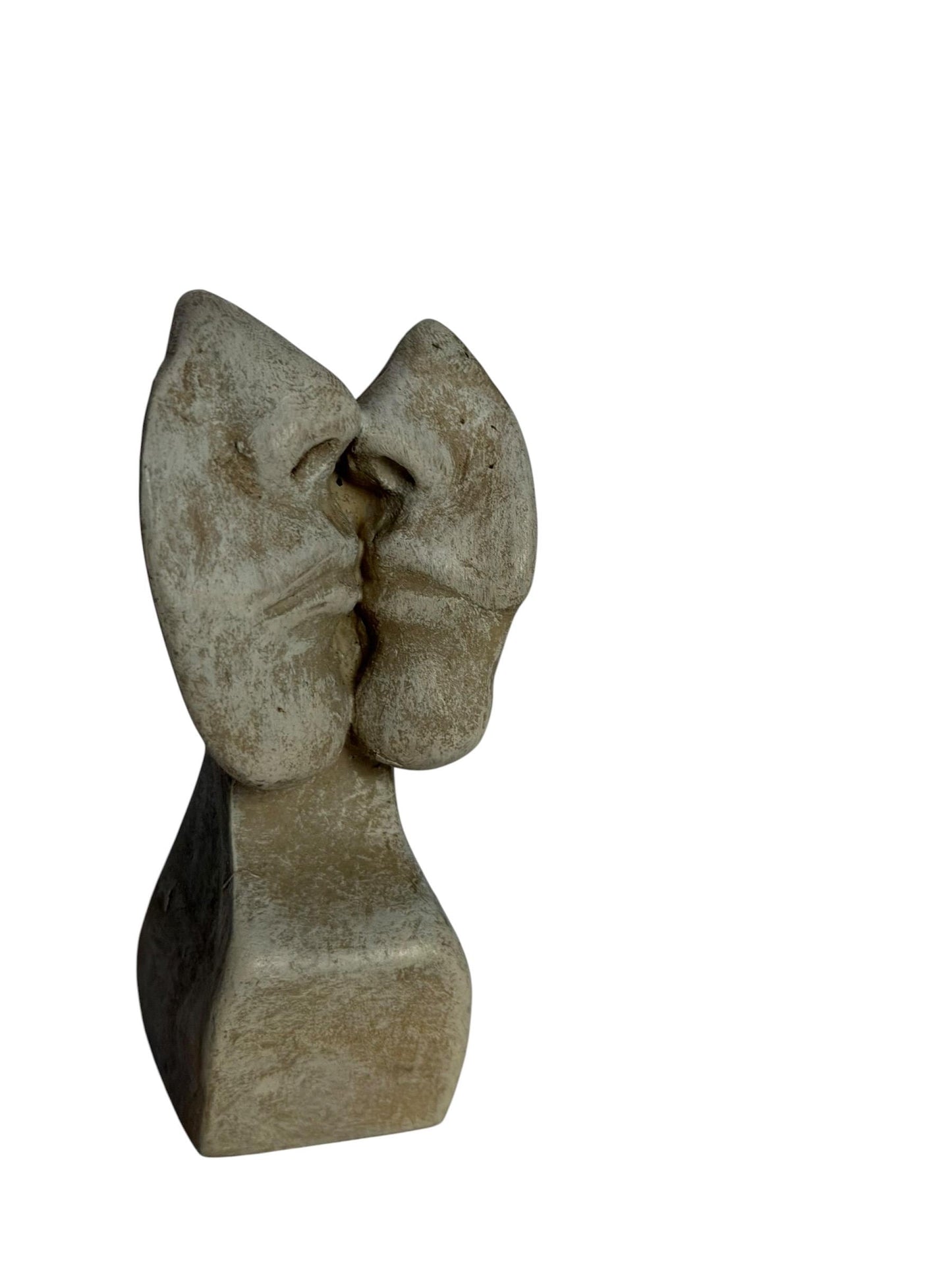 Hans Kuyper - de Kus - the Kiss - Signed soapStone small keepsake love Sculpture Abstract  Modernist Figurative dutch delft artist