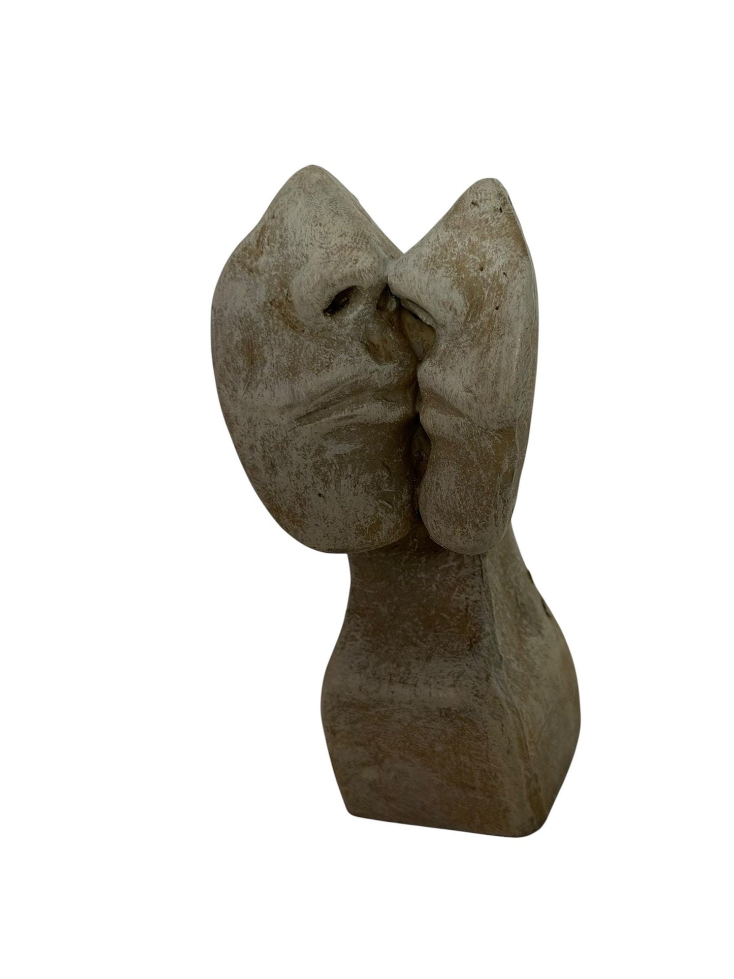 Hans Kuyper - de Kus - the Kiss - Signed soapStone small keepsake love Sculpture Abstract  Modernist Figurative dutch delft artist