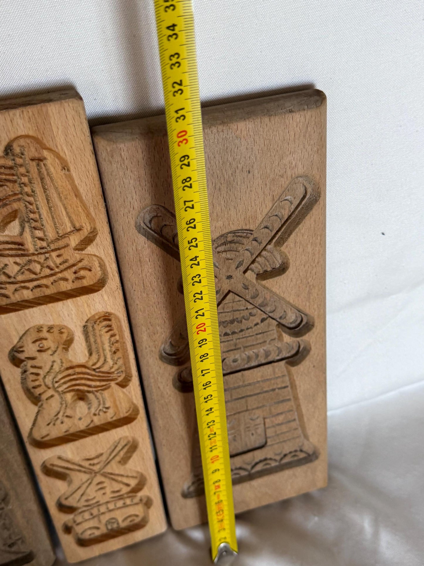 Antique Dutch mill Speculaas wood Cookie Mold Set wooden handcarved kitchen shelf, holland Mold Set Hand-Carved Wooden baking cake Boards