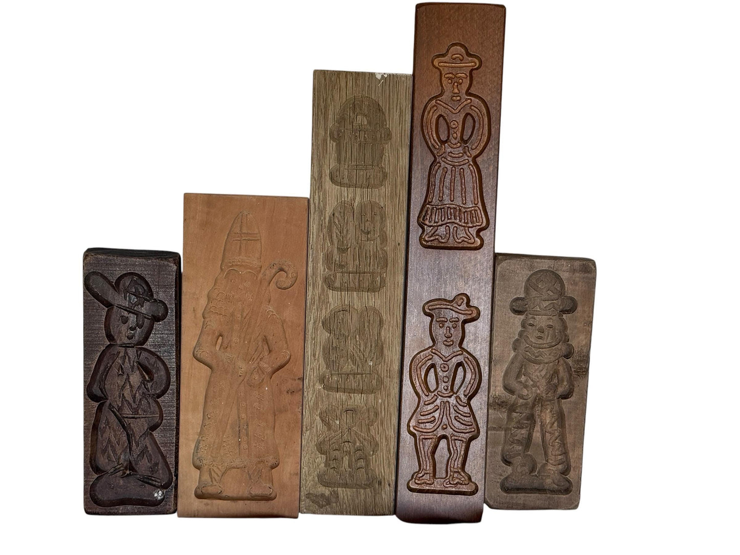 Antique Dutch Speculaas sinterklaas wood Cookie Mold Set wooden handcarved kitchen shelf, holland  Hand-Carved Wooden baking cake Boards