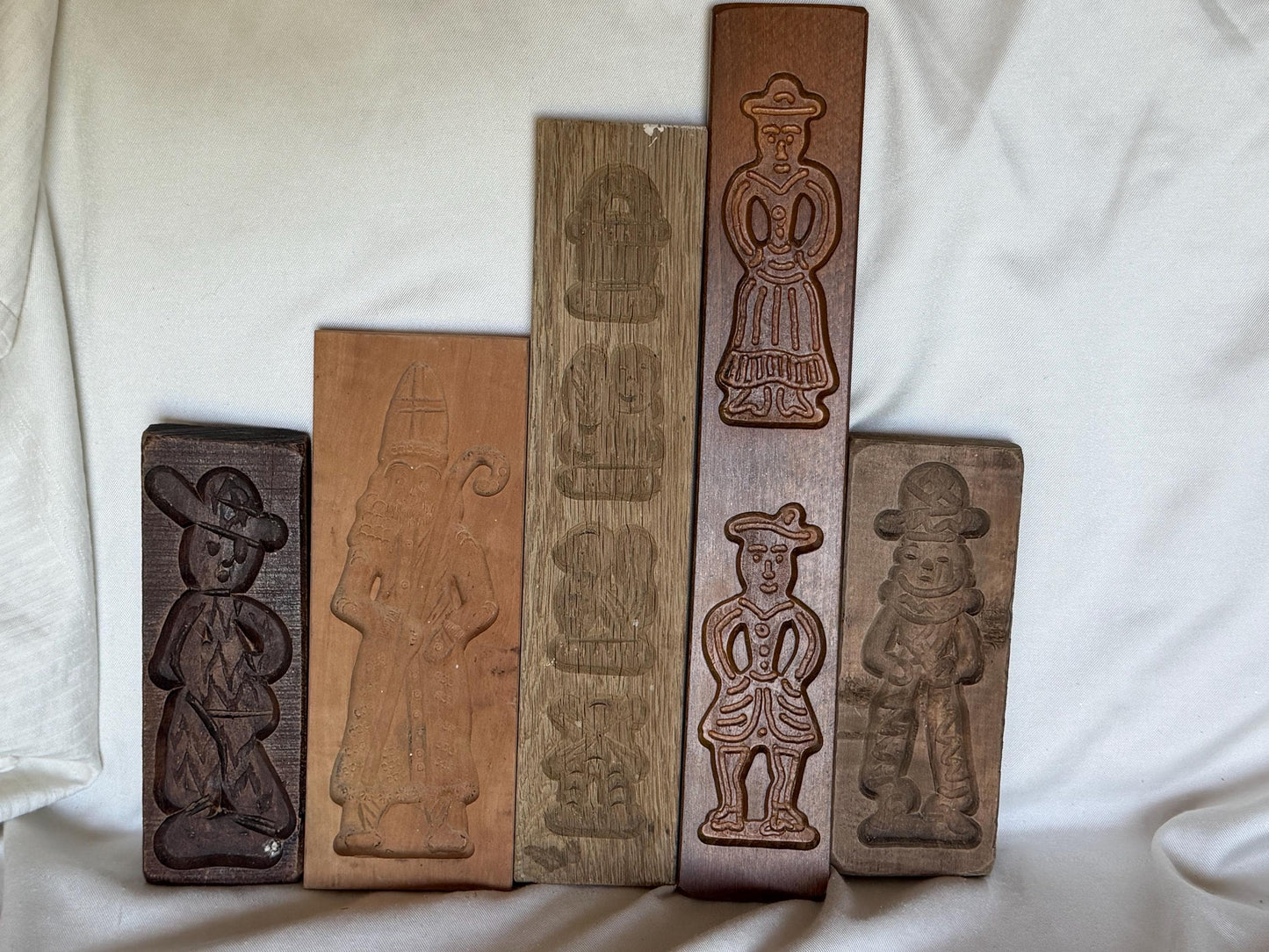 Antique Dutch Speculaas sinterklaas wood Cookie Mold Set wooden handcarved kitchen shelf, holland  Hand-Carved Wooden baking cake Boards