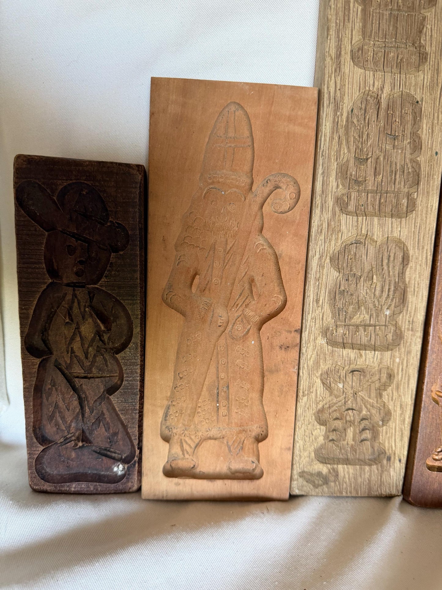 Antique Dutch Speculaas sinterklaas wood Cookie Mold Set wooden handcarved kitchen shelf, holland  Hand-Carved Wooden baking cake Boards