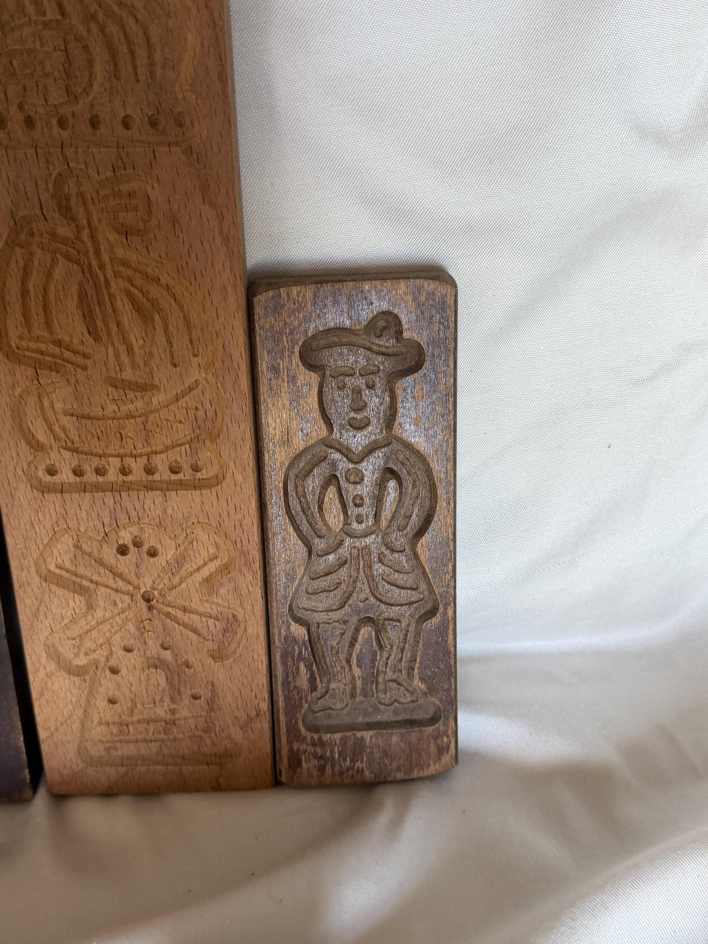 Antique Dutch Speculaas wood Cookie Mold Set wooden handcarved kitchen shelf, Antique holland Mold Set Hand-Carved Wooden baking cake Boards