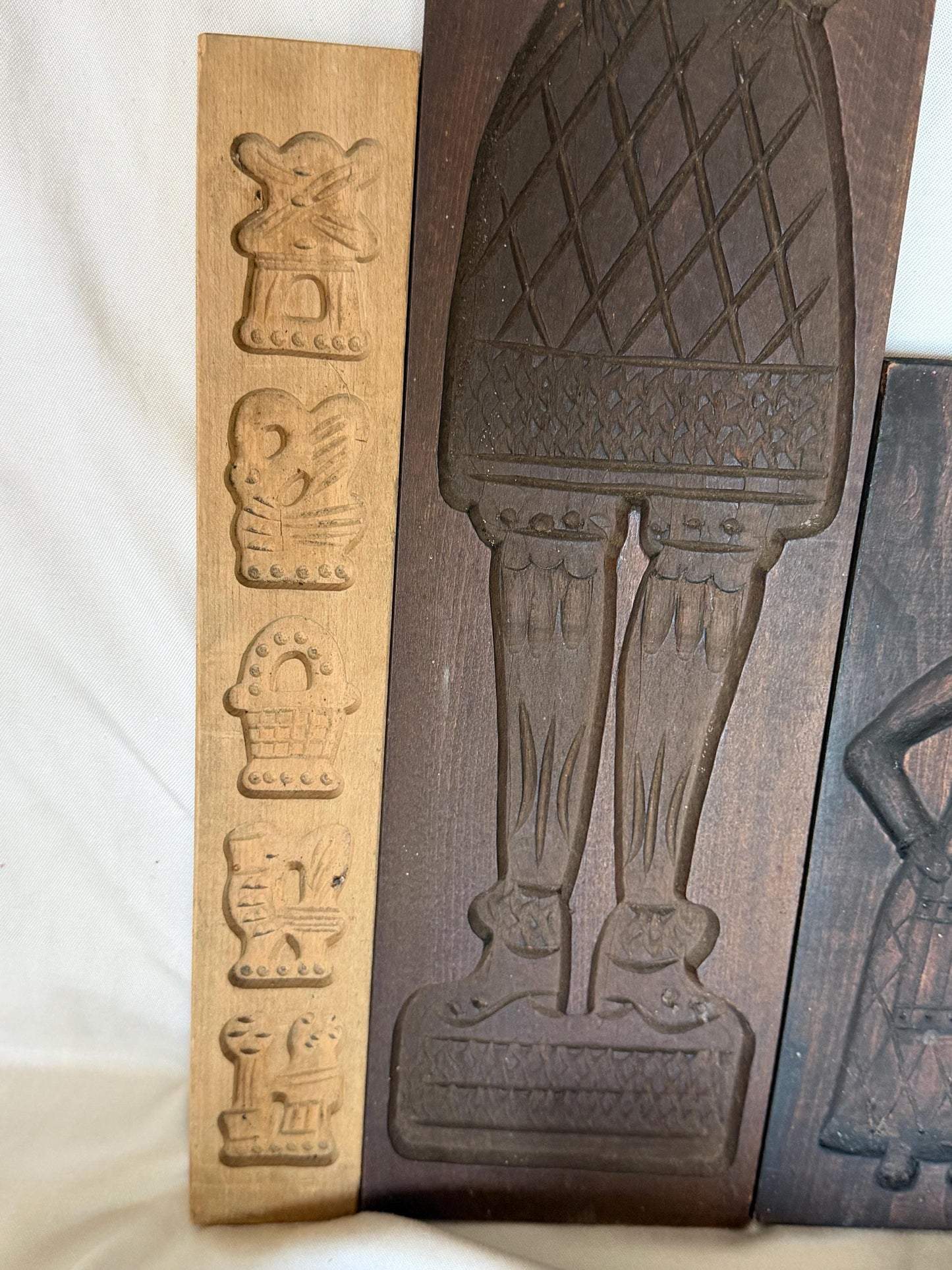 Antique Dutch Speculaas wood Cookie Mold Set wooden handcarved kitchen shelf, Antique holland Mold Set Hand-Carved Wooden baking cake Boards