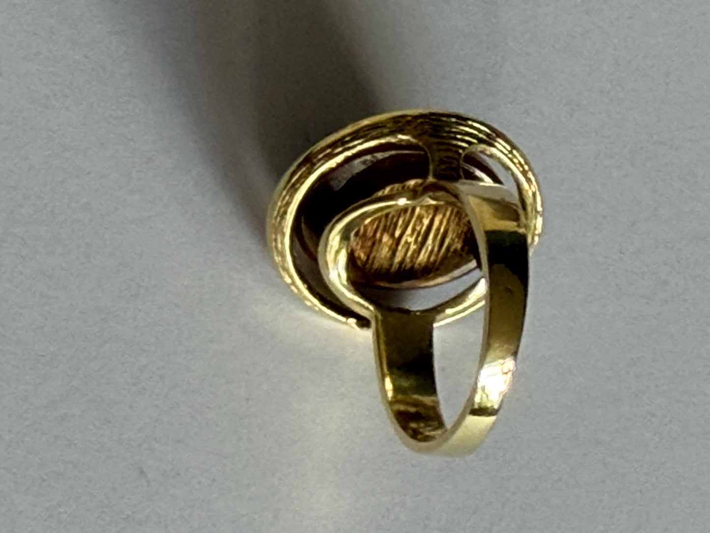 Vintage Scandinavian big designer 14K Gold Tiger’s Eye Ring,  Modernist 585 Gold,  Size 51, 8.2 g, perfect conditionausema jewelry