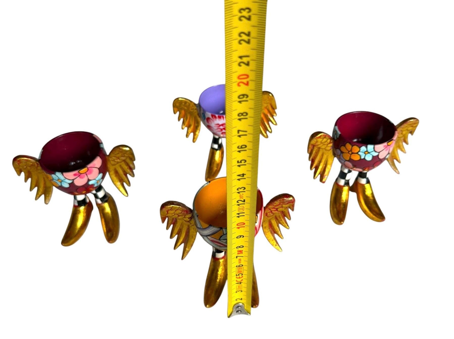 Toms Drag - thomas hoffmann , Set of 4 Designer Egg Cups with Wings – Retired Hand Painted Collectible by Tom’s Company eierdopjes