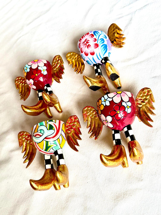 Toms Drag - thomas hoffmann , Set of 4 Designer Egg Cups with Wings – Retired Hand Painted Collectible by Tom’s Company eierdopjes