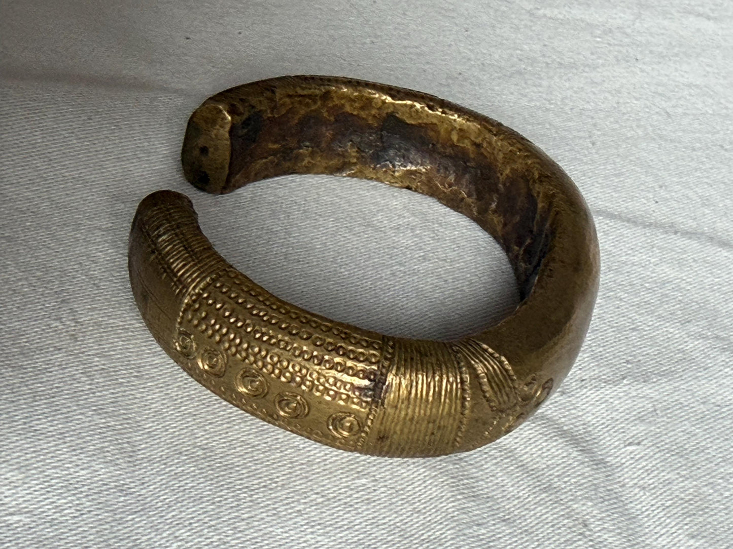 Manilla Century Copper Bronze Manilla Currency Bracelet Ethnographic Arm Ring, heavy manille tradegood 19th money
