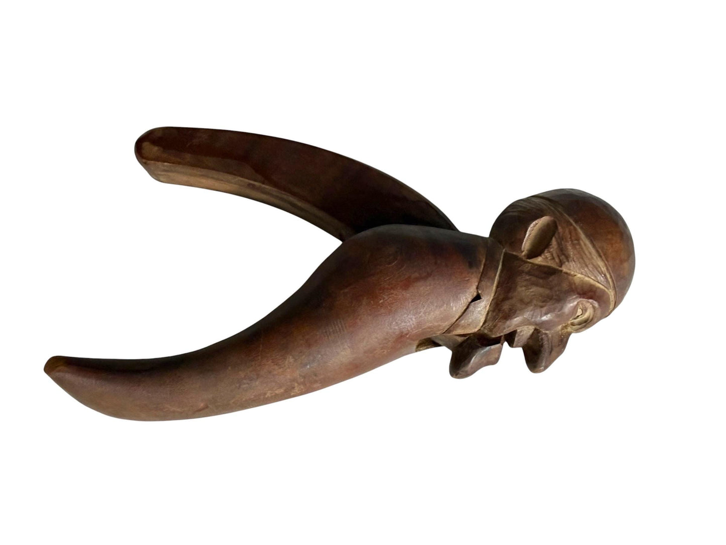 Mid-Century Erzgebirge Wooden Nutcracker – Hand Carved Folk Art – Early Tourism Piece – Bearded Man