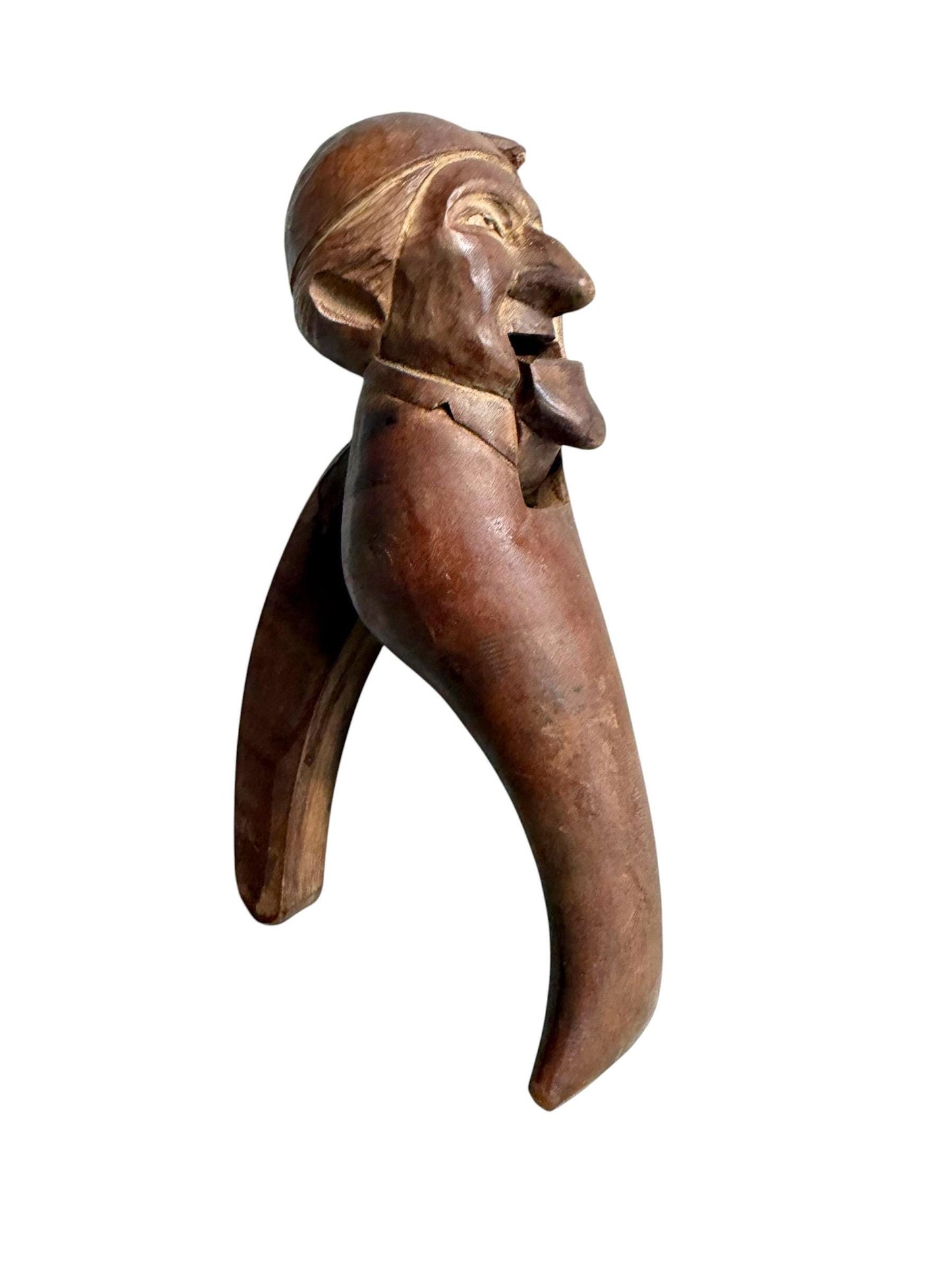 Mid-Century Erzgebirge Wooden Nutcracker – Hand Carved Folk Art – Early Tourism Piece – Bearded Man