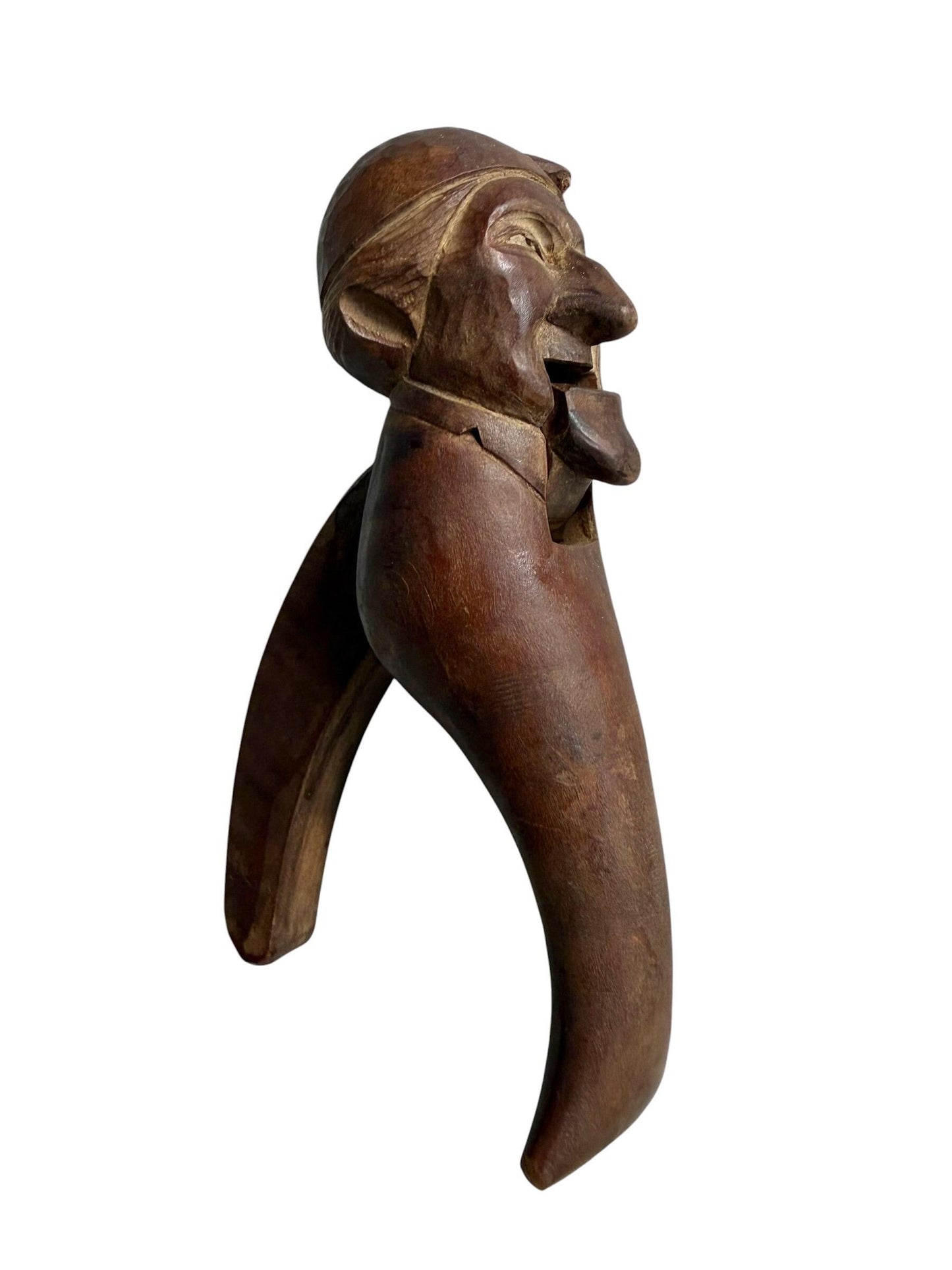 Mid-Century Erzgebirge Wooden Nutcracker – Hand Carved Folk Art – Early Tourism Piece – Bearded Man