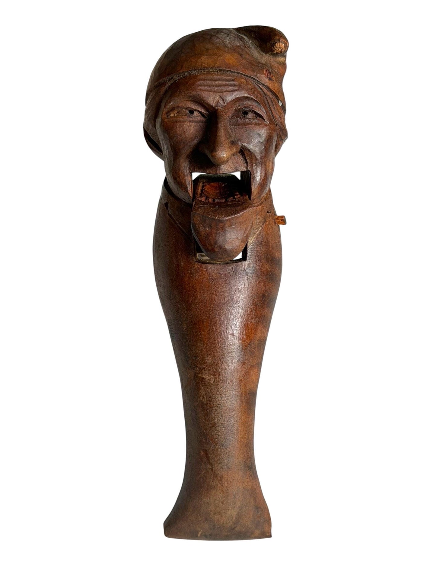 Mid-Century Erzgebirge Wooden Nutcracker – Hand Carved Folk Art – Early Tourism Piece – Bearded Man