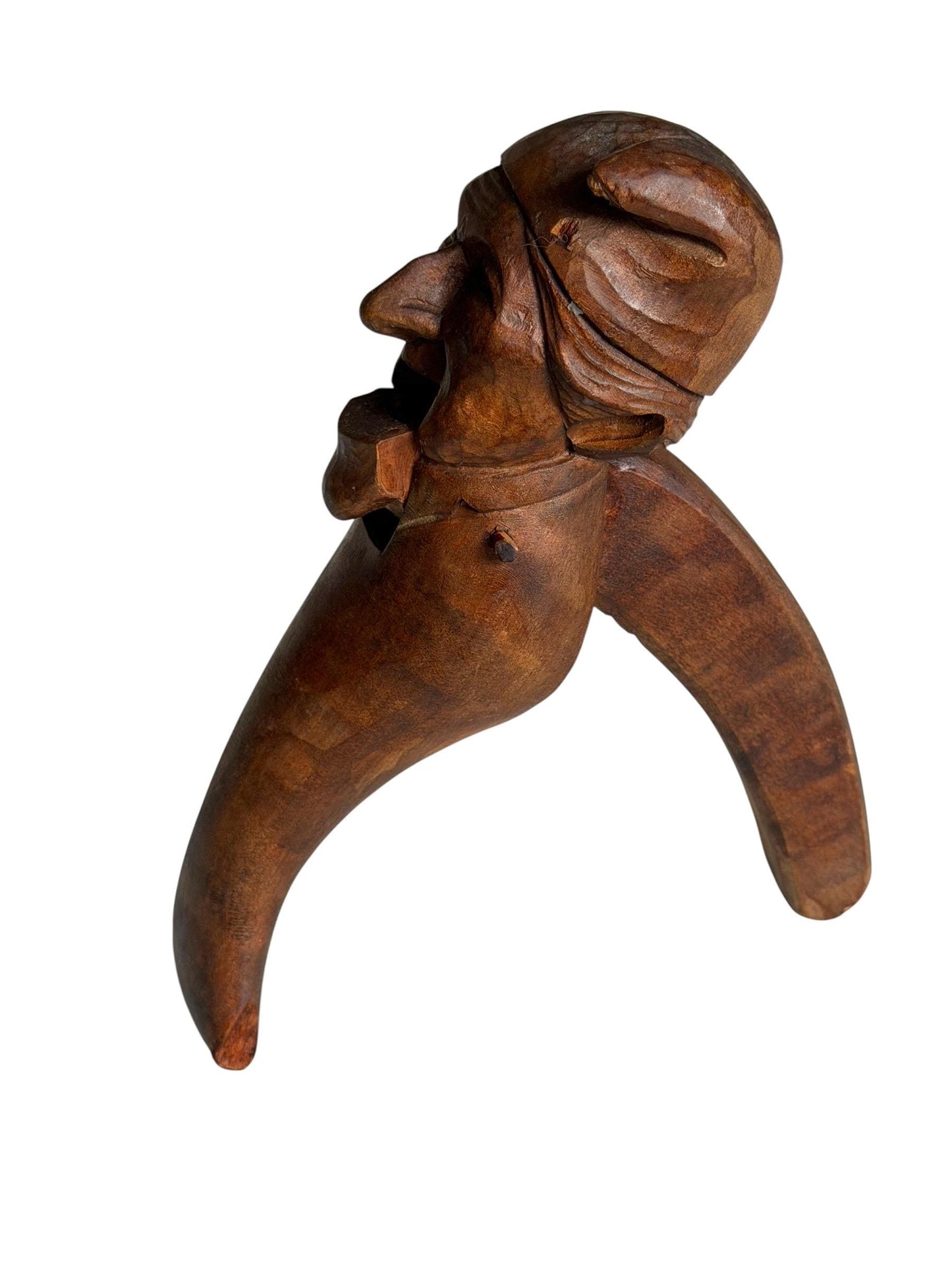 Mid-Century Erzgebirge Wooden Nutcracker – Hand Carved Folk Art – Early Tourism Piece – Bearded Man