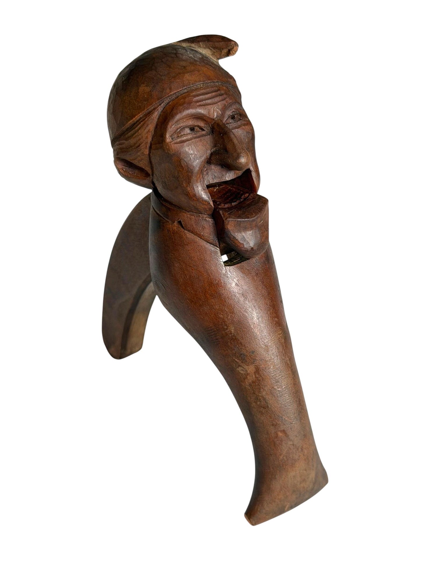Mid-Century Erzgebirge Wooden Nutcracker – Hand Carved Folk Art – Early Tourism Piece – Bearded Man