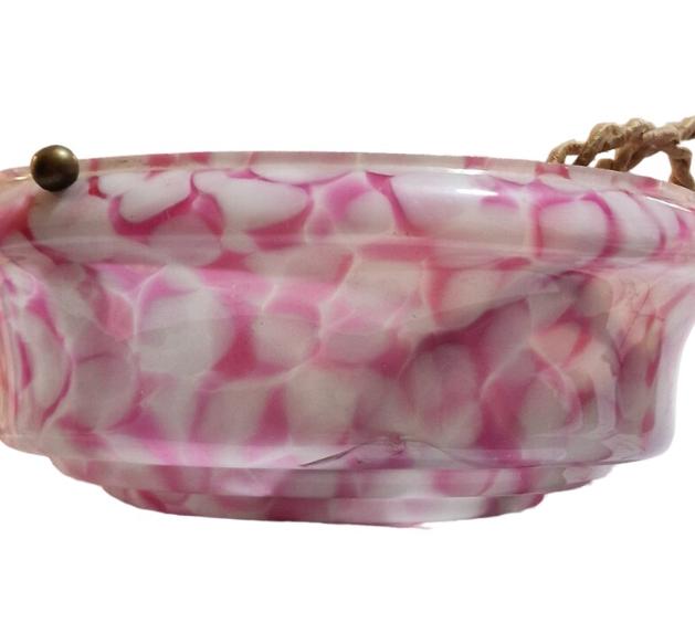 Art deco ceiling Lamp with rose marbled Opaline Glass, Netherlands, c. 1930  Ceiling lamp hanging , rope ausema lights