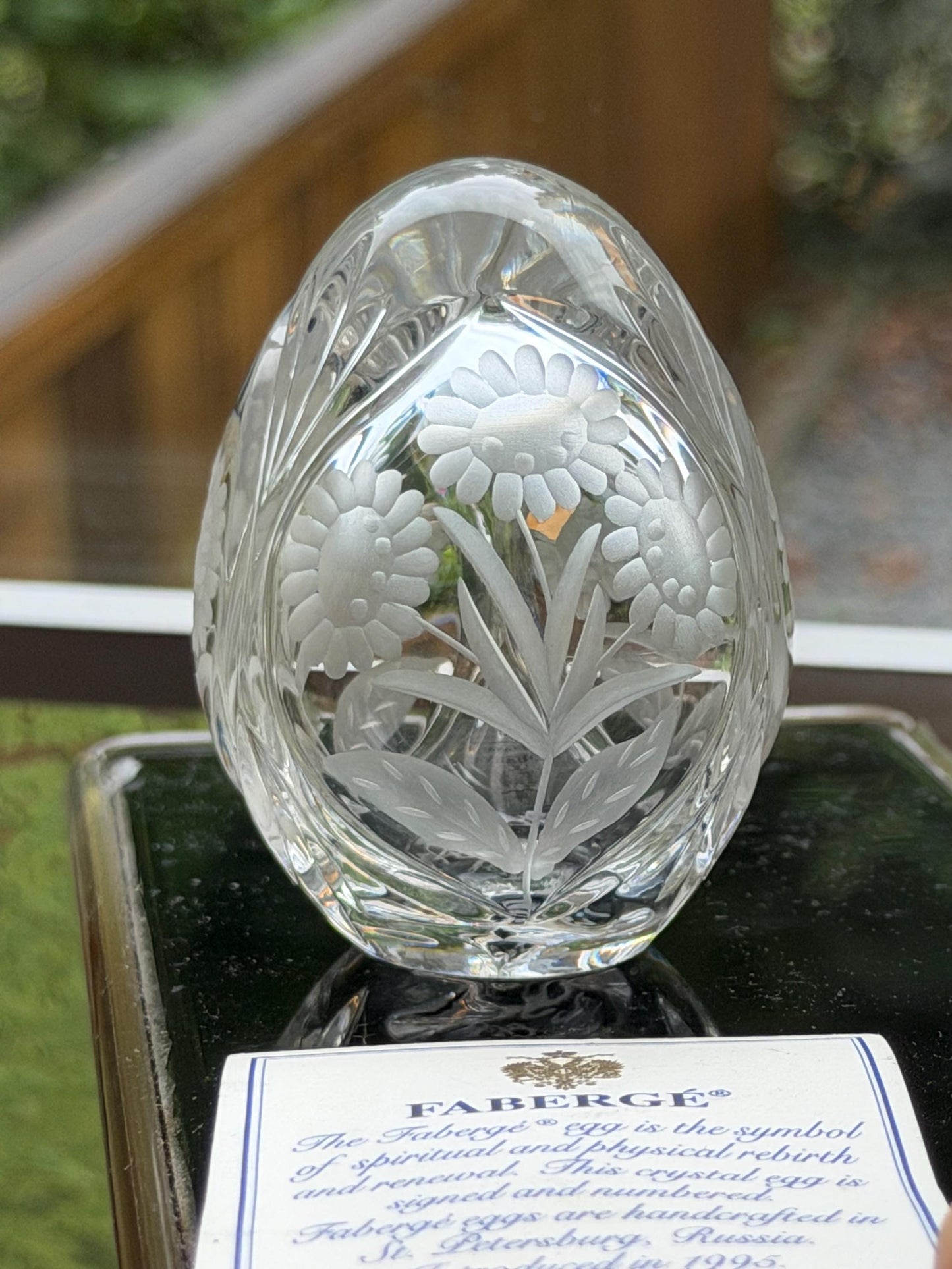 Faberge Crystal Egg, Limited Edition, signed, numbered faberge