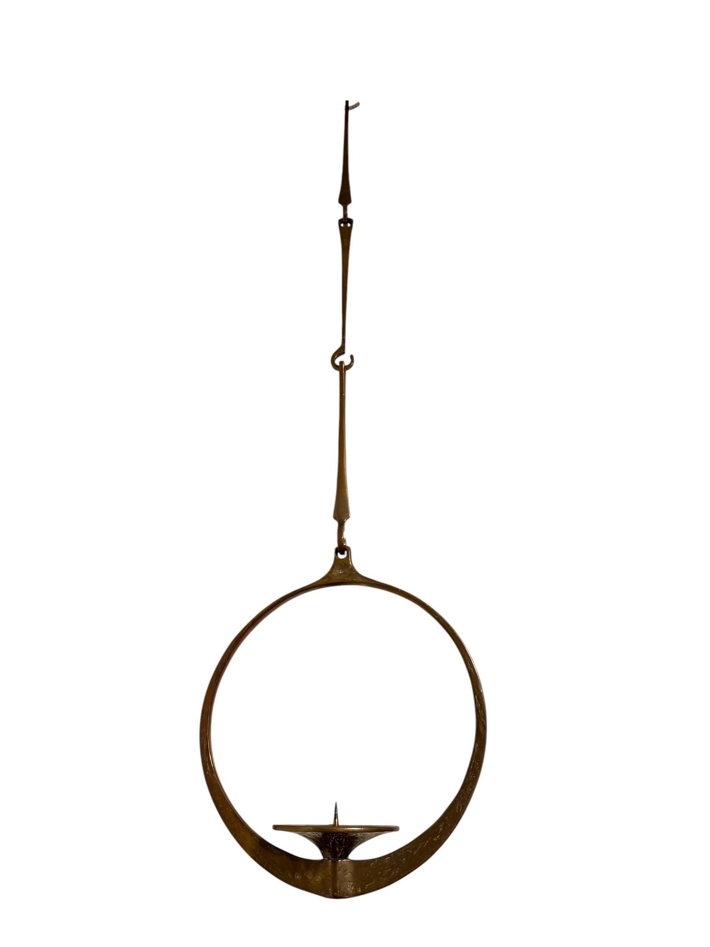 Harjes Metallkunst Bronze Hanging Candle Holder Brutalist Mid Century Germany designer ceiling light adjustable designer