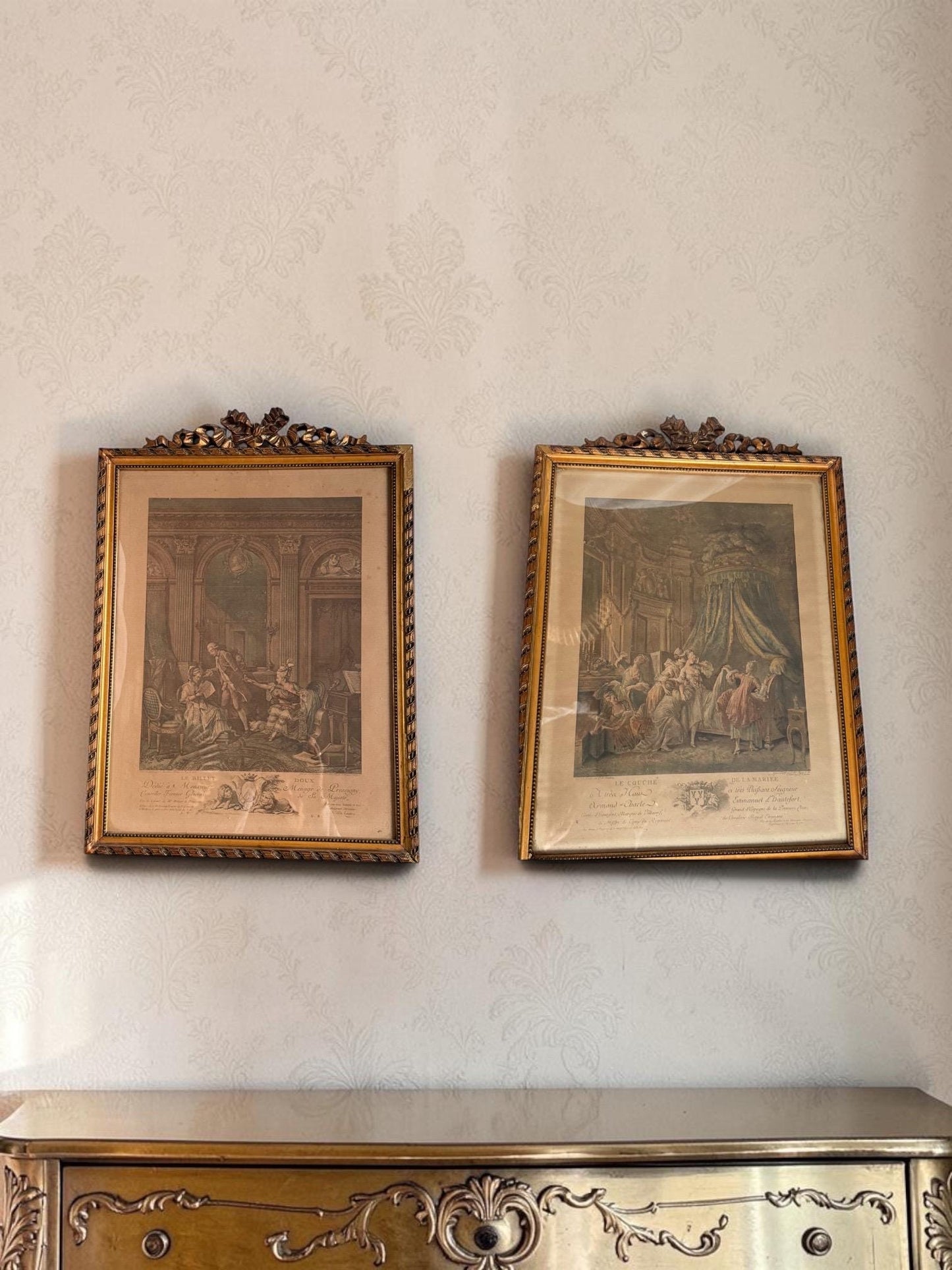 Pair of 18th Century French Rococo Engravings by Nicolas de Launay after Pierre-Antoine Baudouin, painting from ausema dutch art gallery
