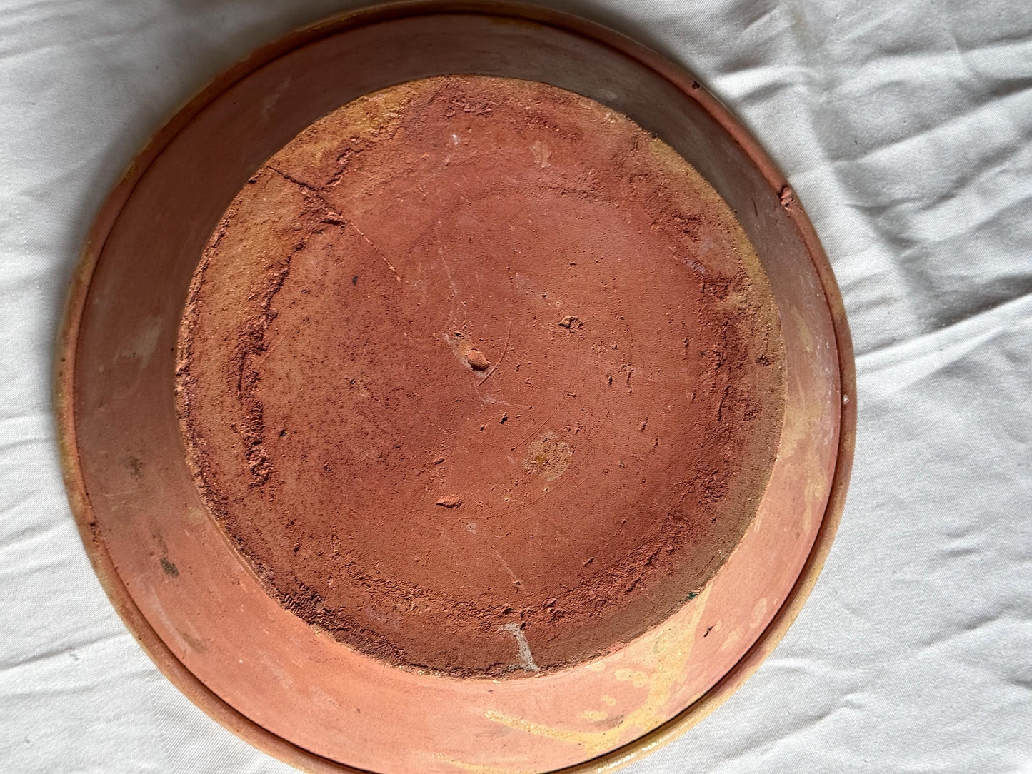 Antique Frisian Slibware, Large Motto Bowl, Circa 190,  Handcrafted Earthenware: ‘time wasted is money wasted’glass & ceramic