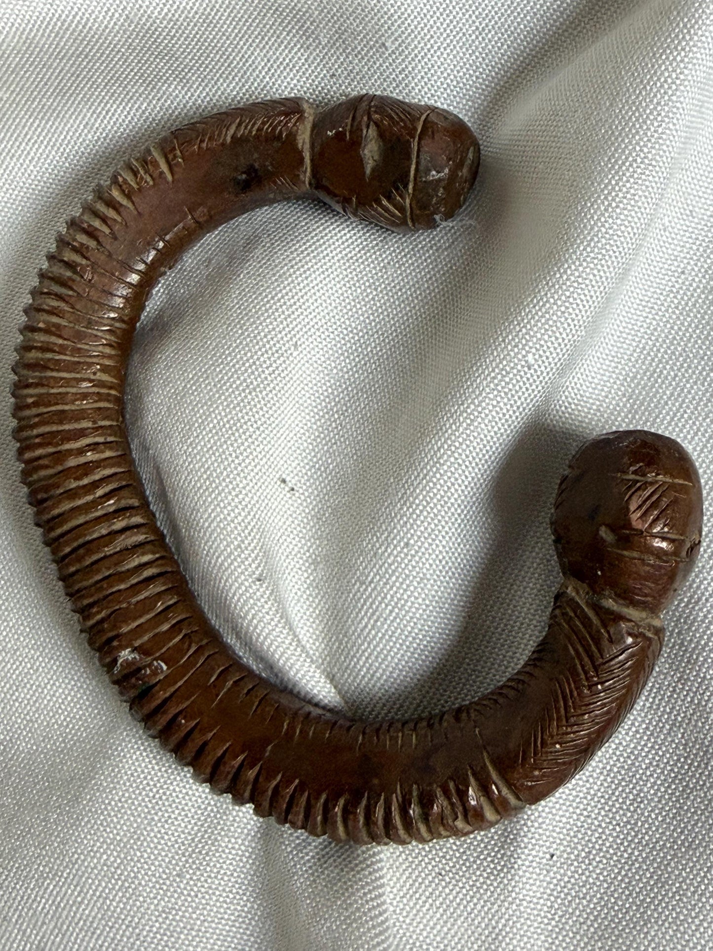 Manilla Century Copper Bronze Manilla Currency Bracelet Ethnographic Arm Ring, heavy manille tradegood 19th money