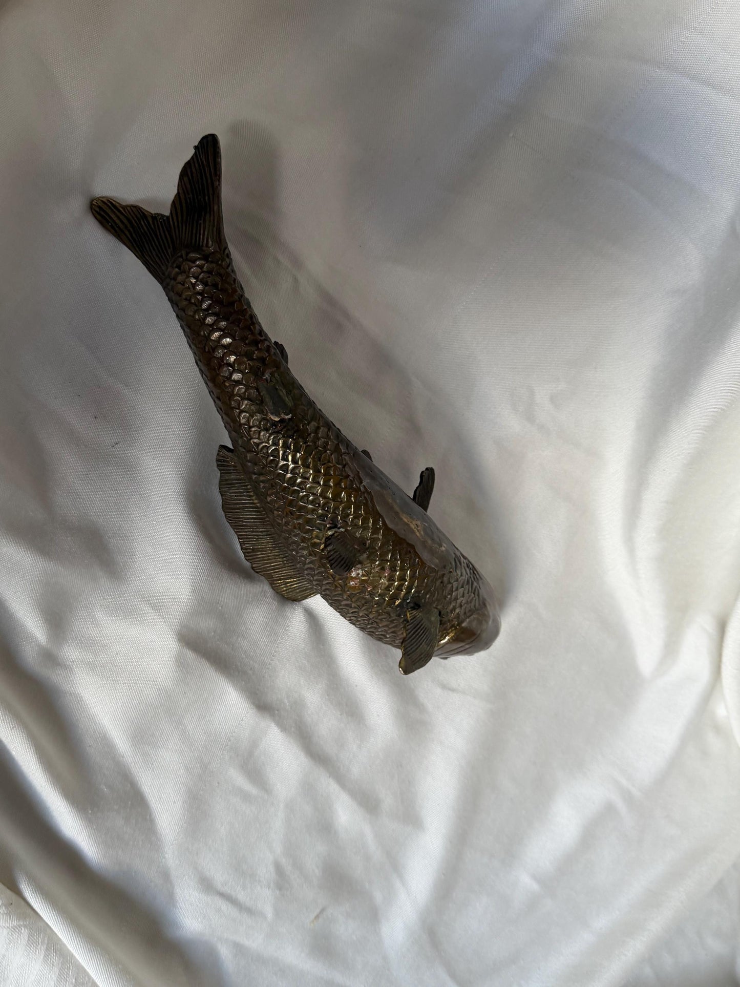 High quality Large Japanese Bronze Koi Fish Sculpture 30 cm