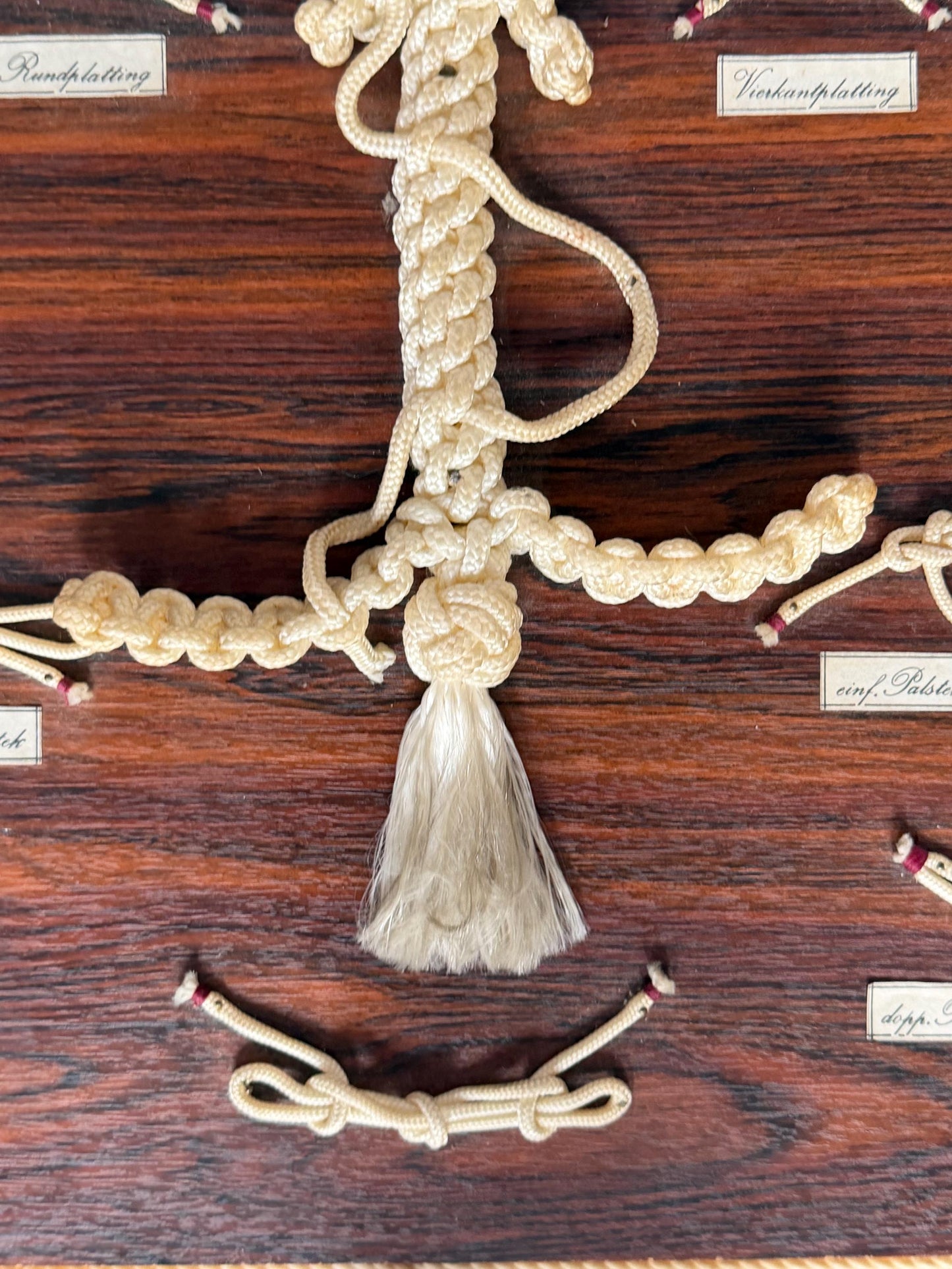 Large  Maritime Knot rope ways of knotting  Display Board. Juist Island, Germany, vintage boat ship deco