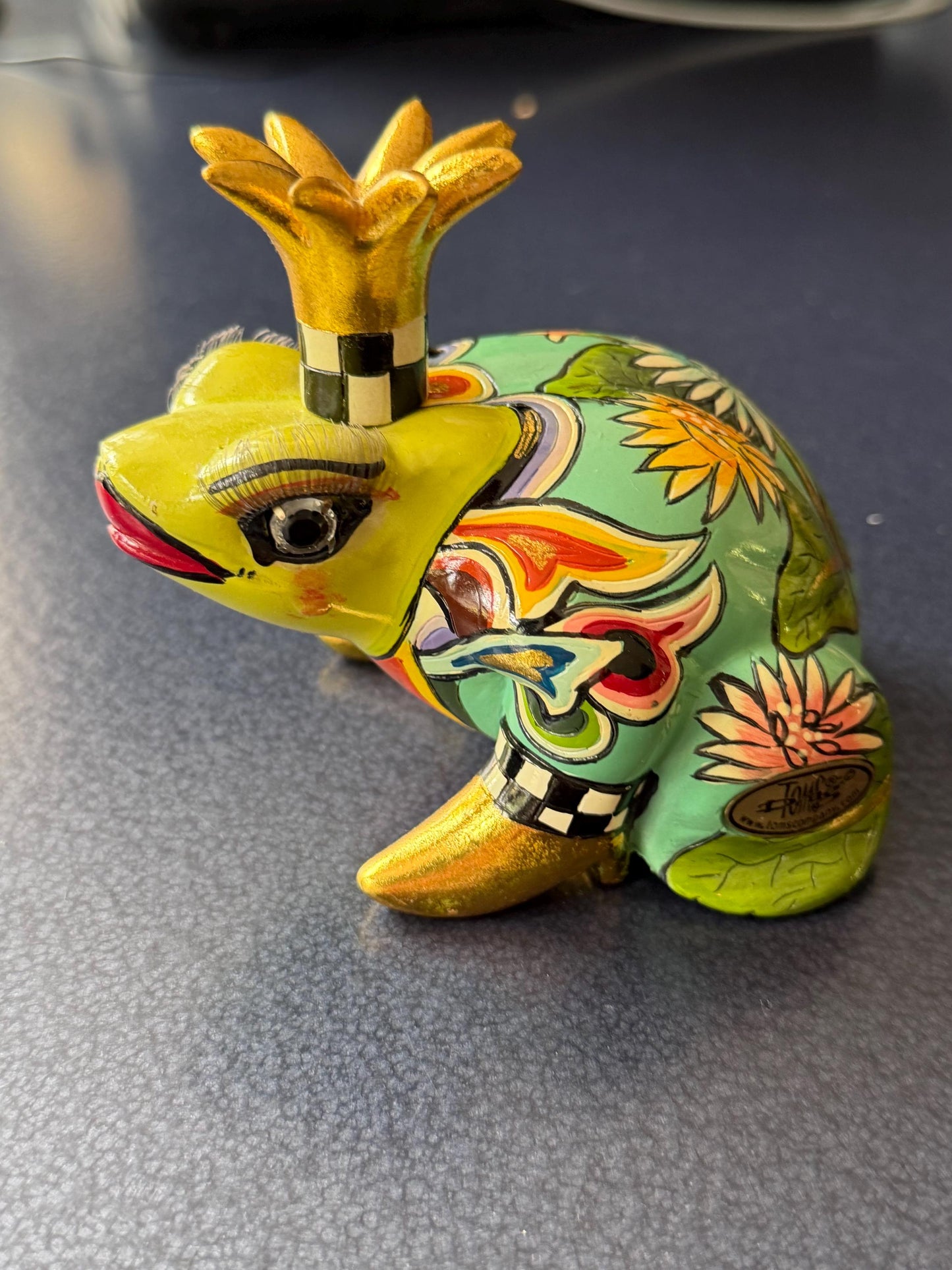 Tom’s Drag designer objects, Retired fancy Elephant & prince Frog Figurines – Hand Painted Collectible Figures by Tom Hoffmann
