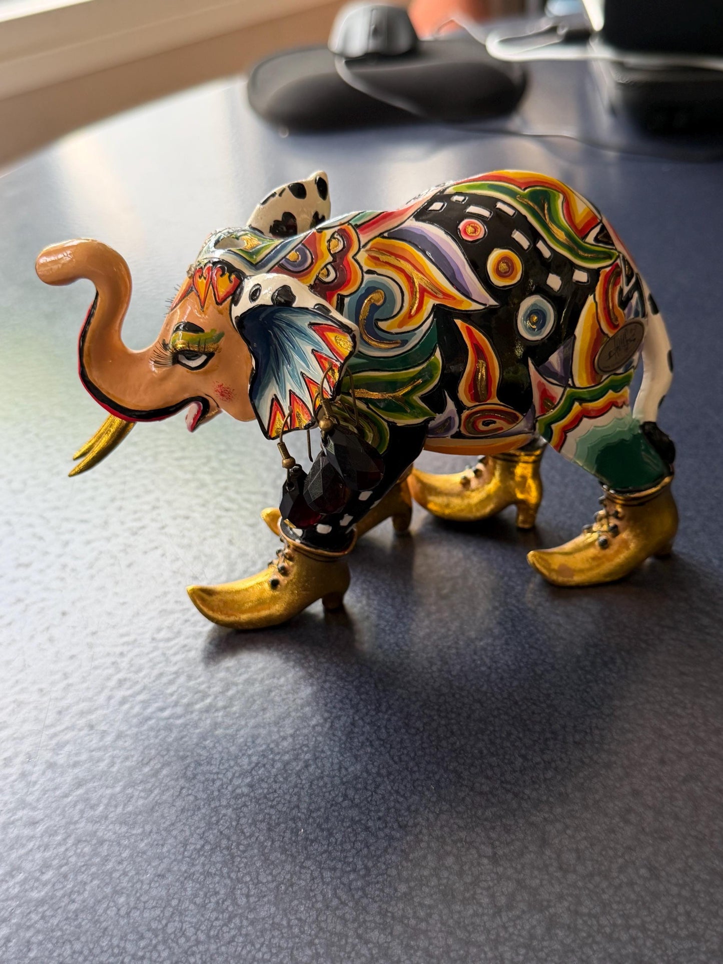 Tom’s Drag designer objects, Retired fancy Elephant & prince Frog Figurines – Hand Painted Collectible Figures by Tom Hoffmann
