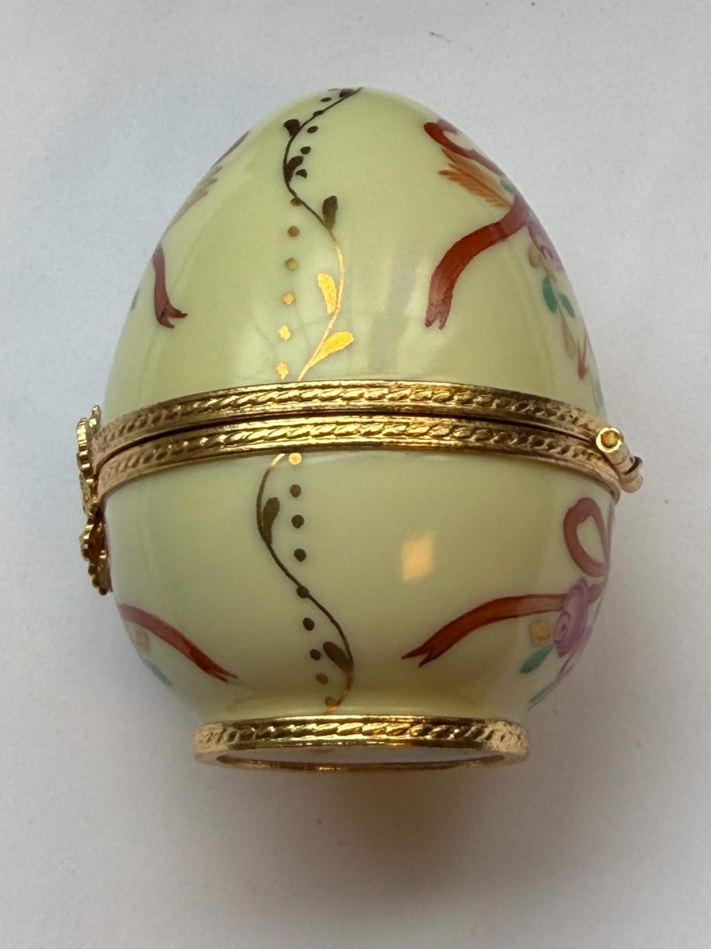 XL Fabergé Egg, Sterling Silver, 24K Gold, palace inside, Faberge with goldgilt and Limoges Porcelain, marked numbered